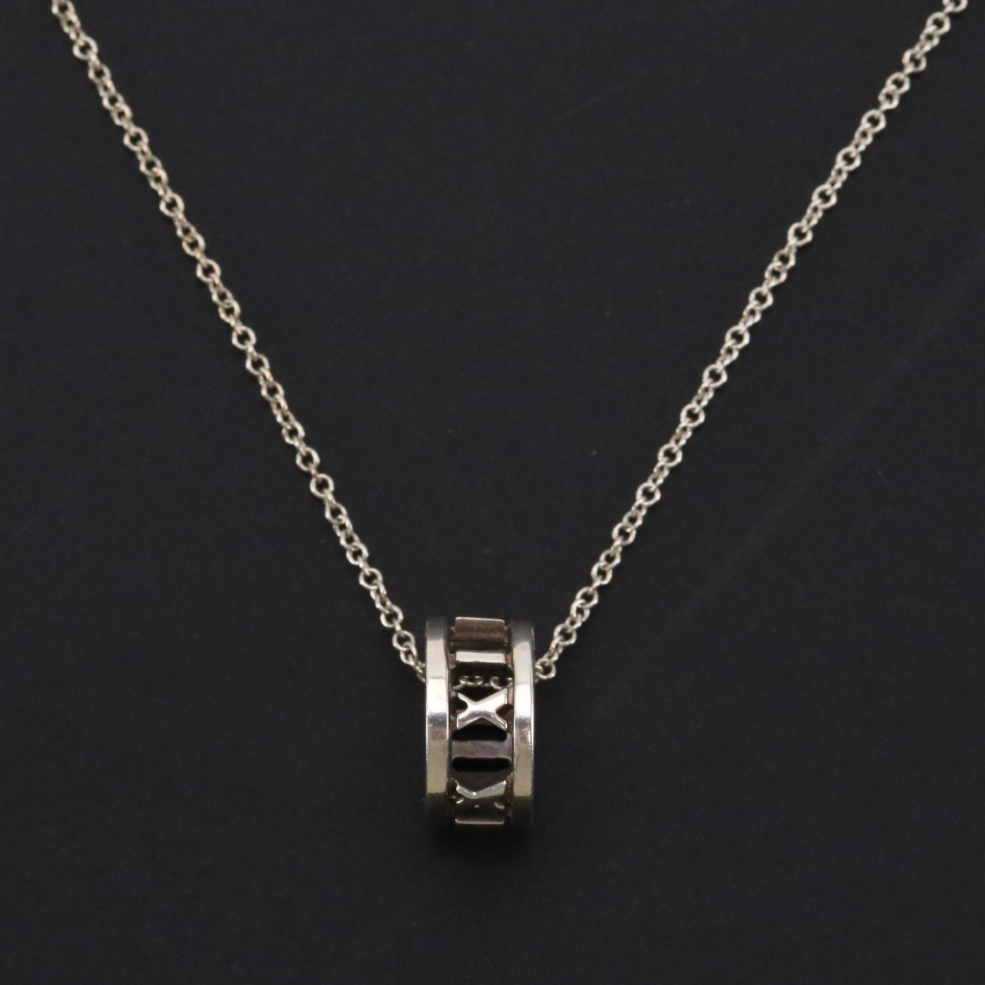 Tiffany & Co. Open Atlas Sterling Pendant Necklace in Box