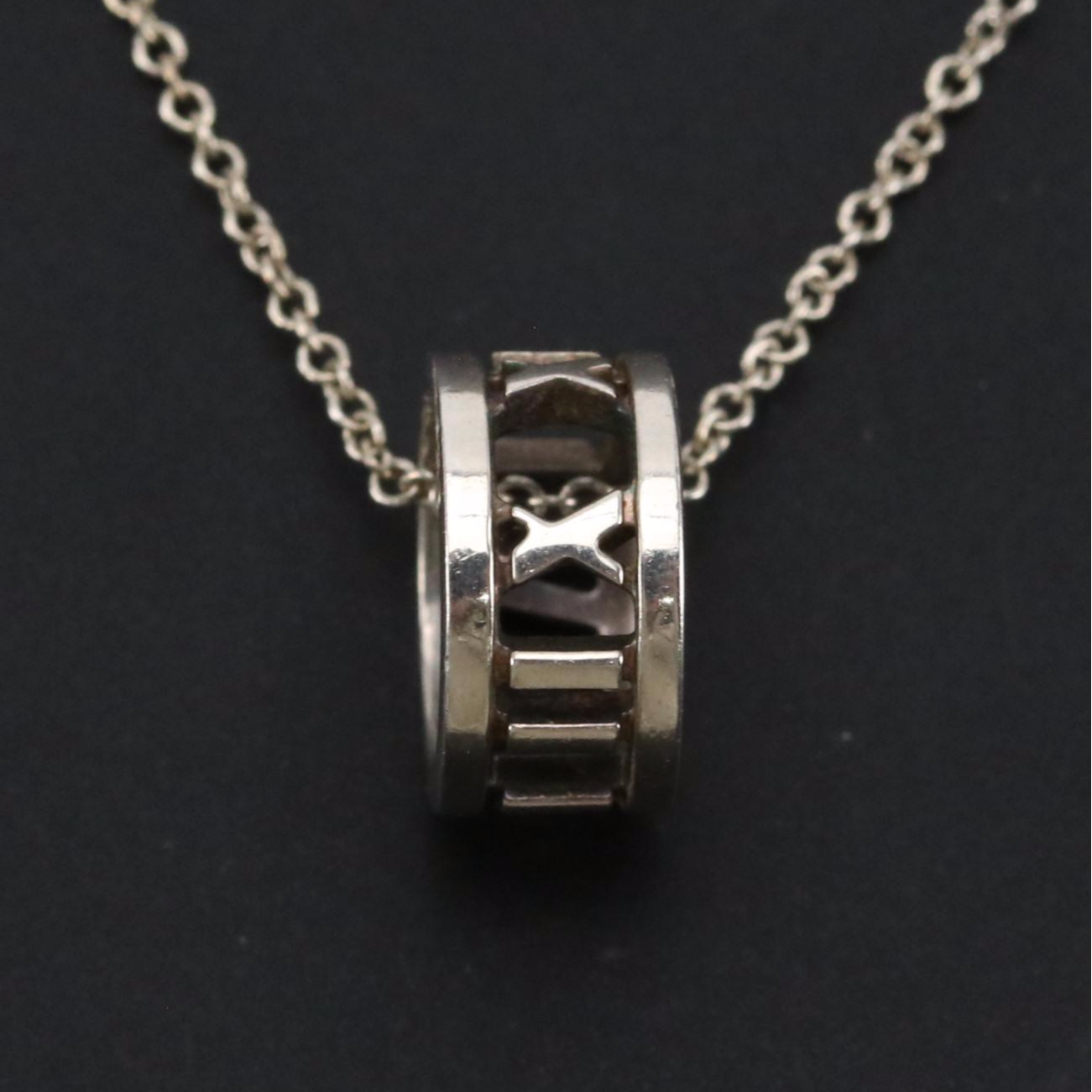 Tiffany & Co. Open Atlas Sterling Pendant Necklace in Box