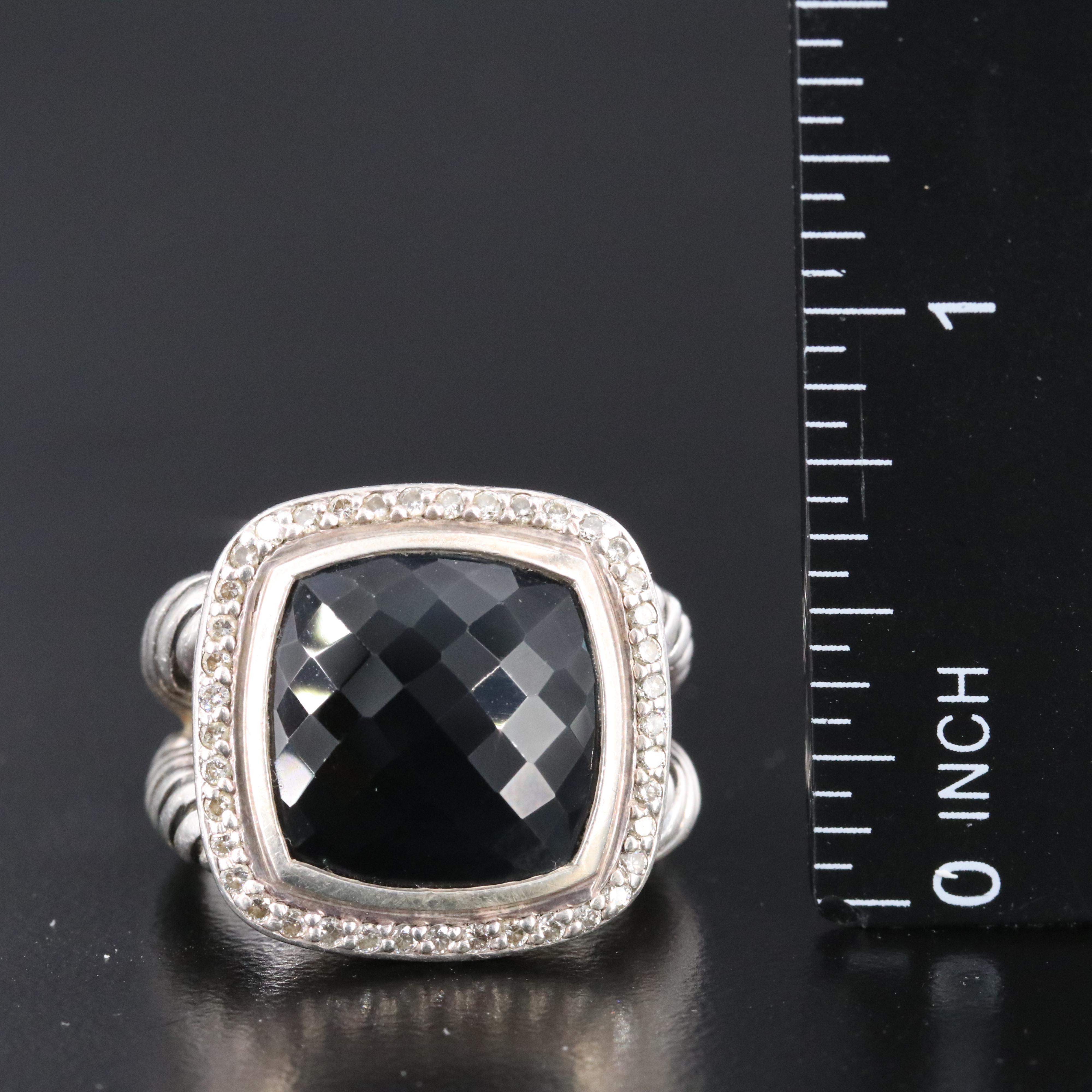 David Yurman Albion Black Onyx and 0.29 CTW Diamond Ring