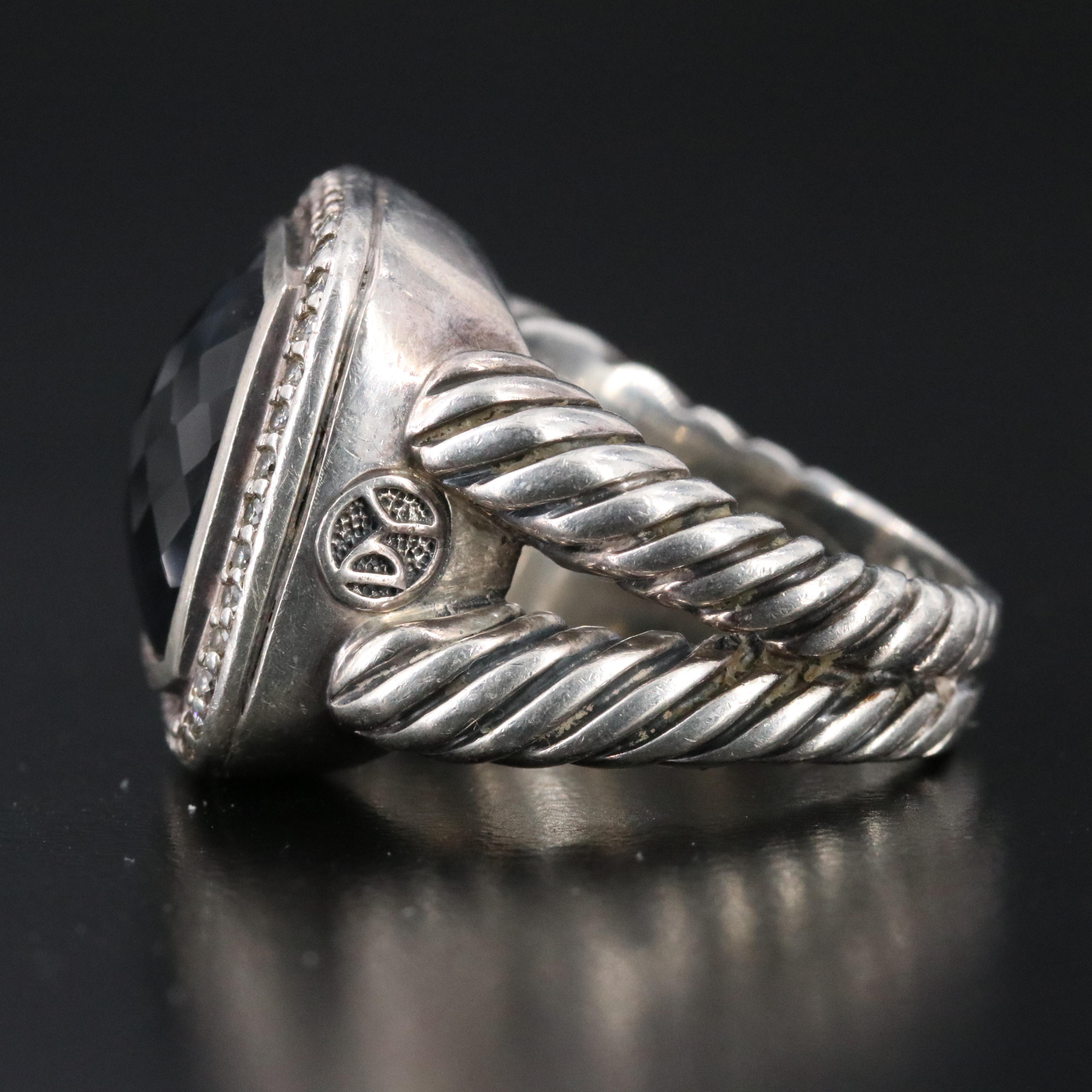 David Yurman Albion Black Onyx and 0.29 CTW Diamond Ring