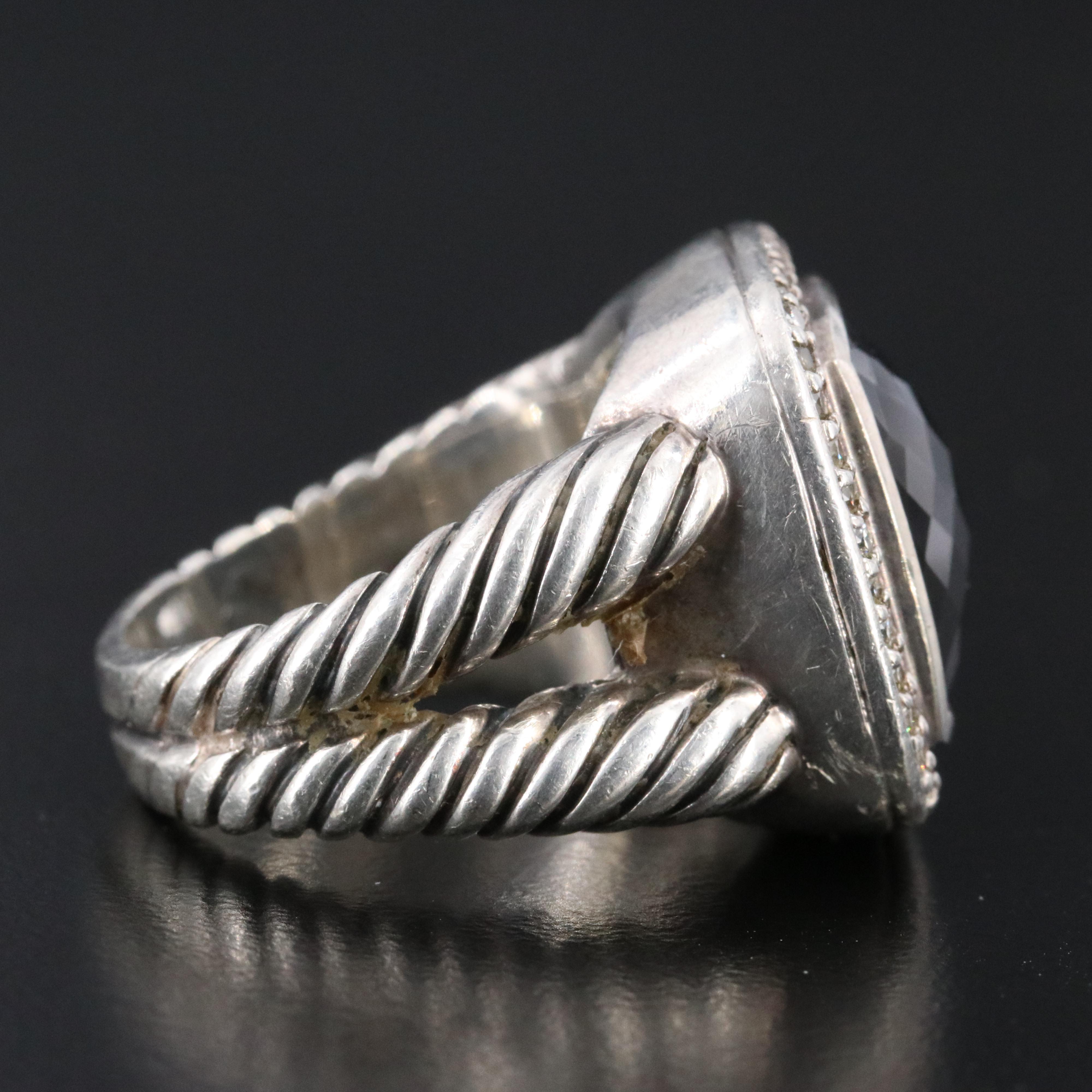 David Yurman Albion Black Onyx and 0.29 CTW Diamond Ring