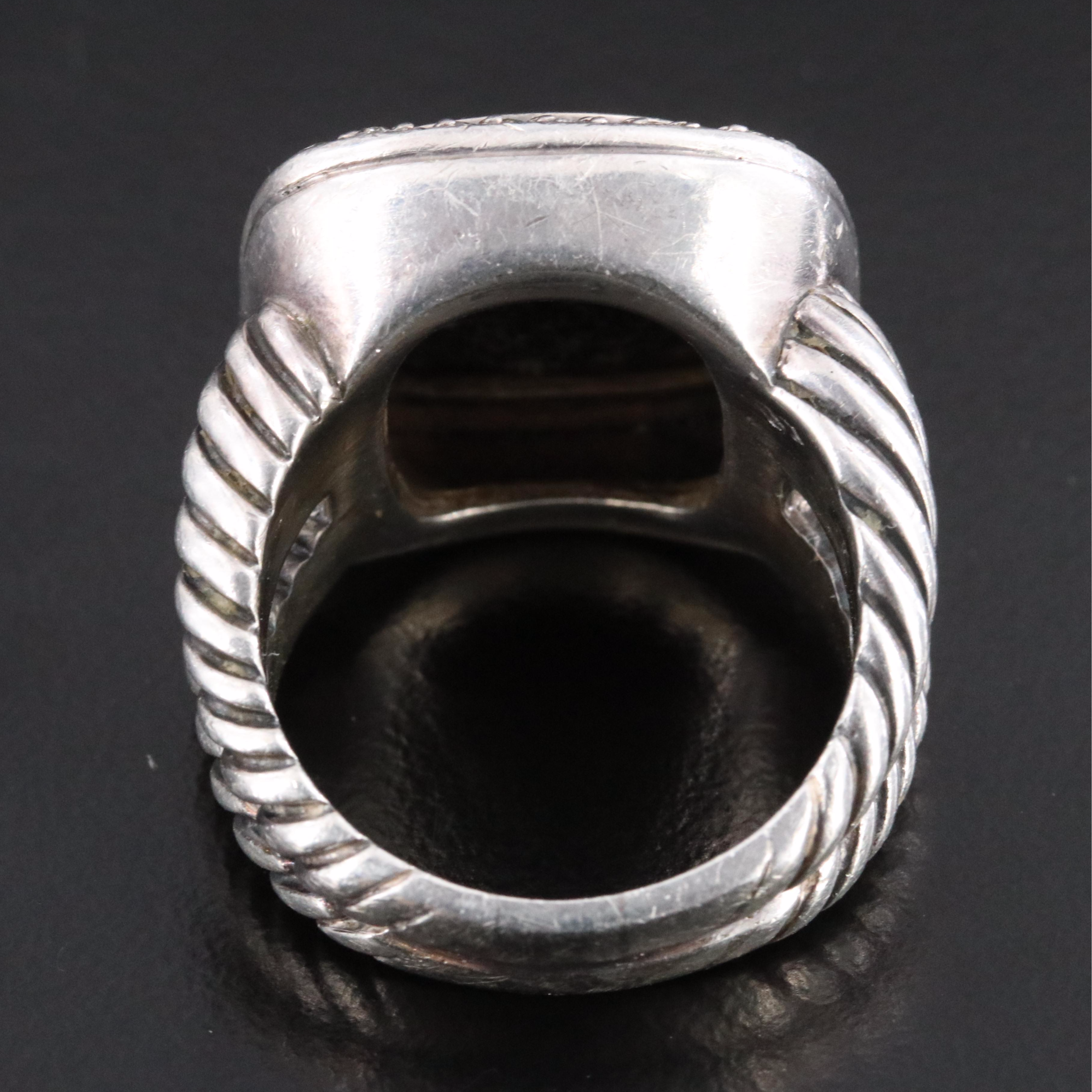 David Yurman Albion Black Onyx and 0.29 CTW Diamond Ring