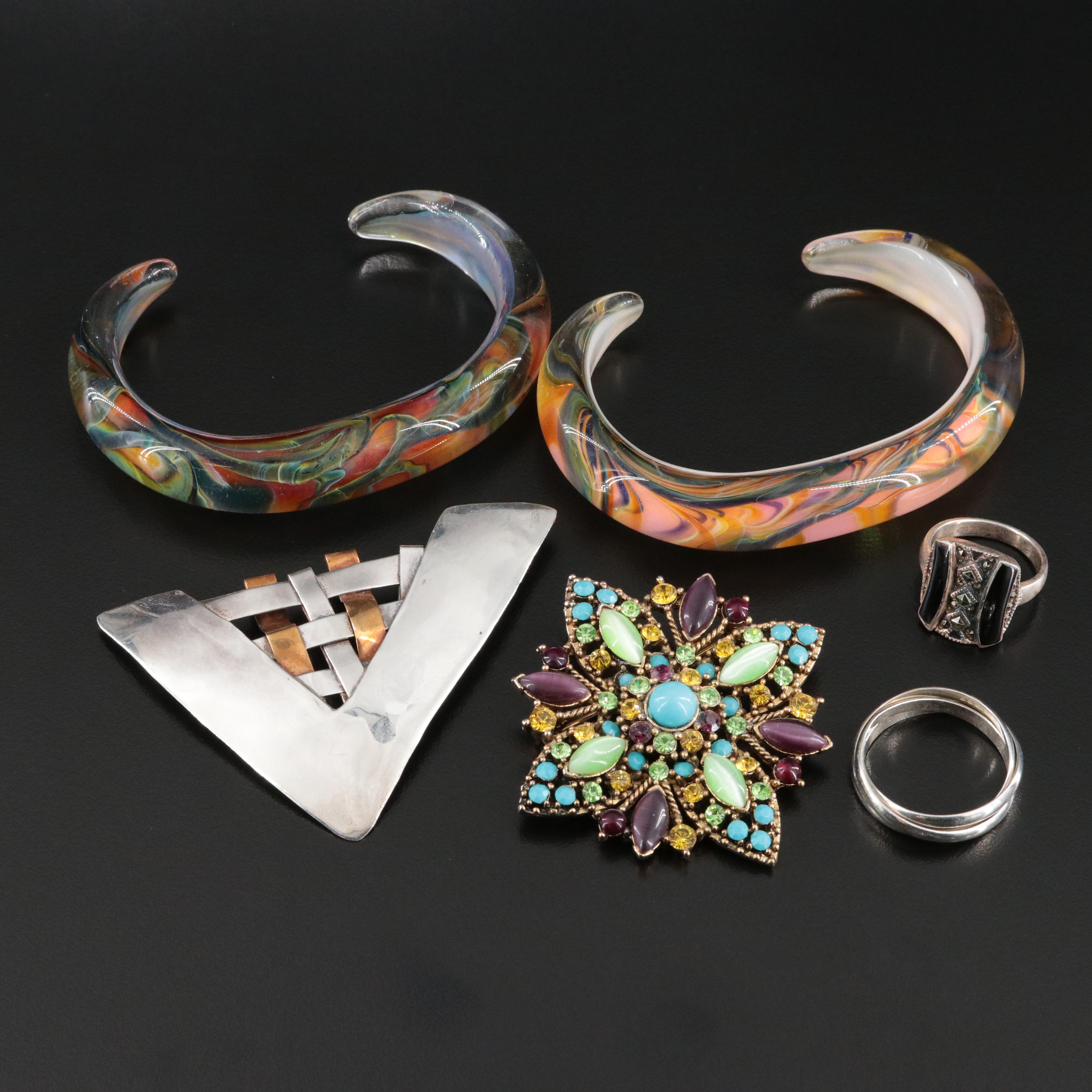 Kevin O'Grady Art Glass Cuffs and More Jewelry