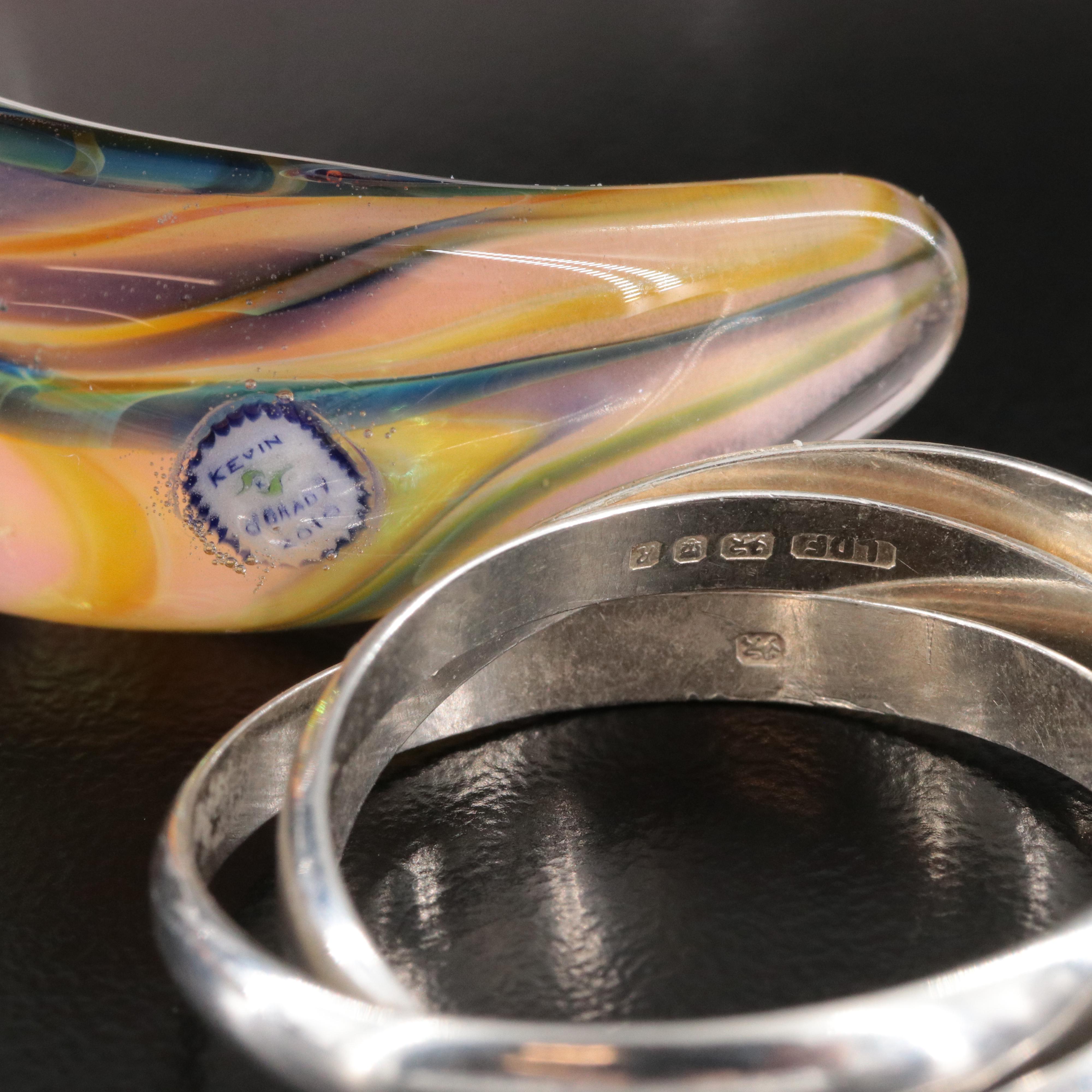Kevin O'Grady Art Glass Cuffs and More Jewelry