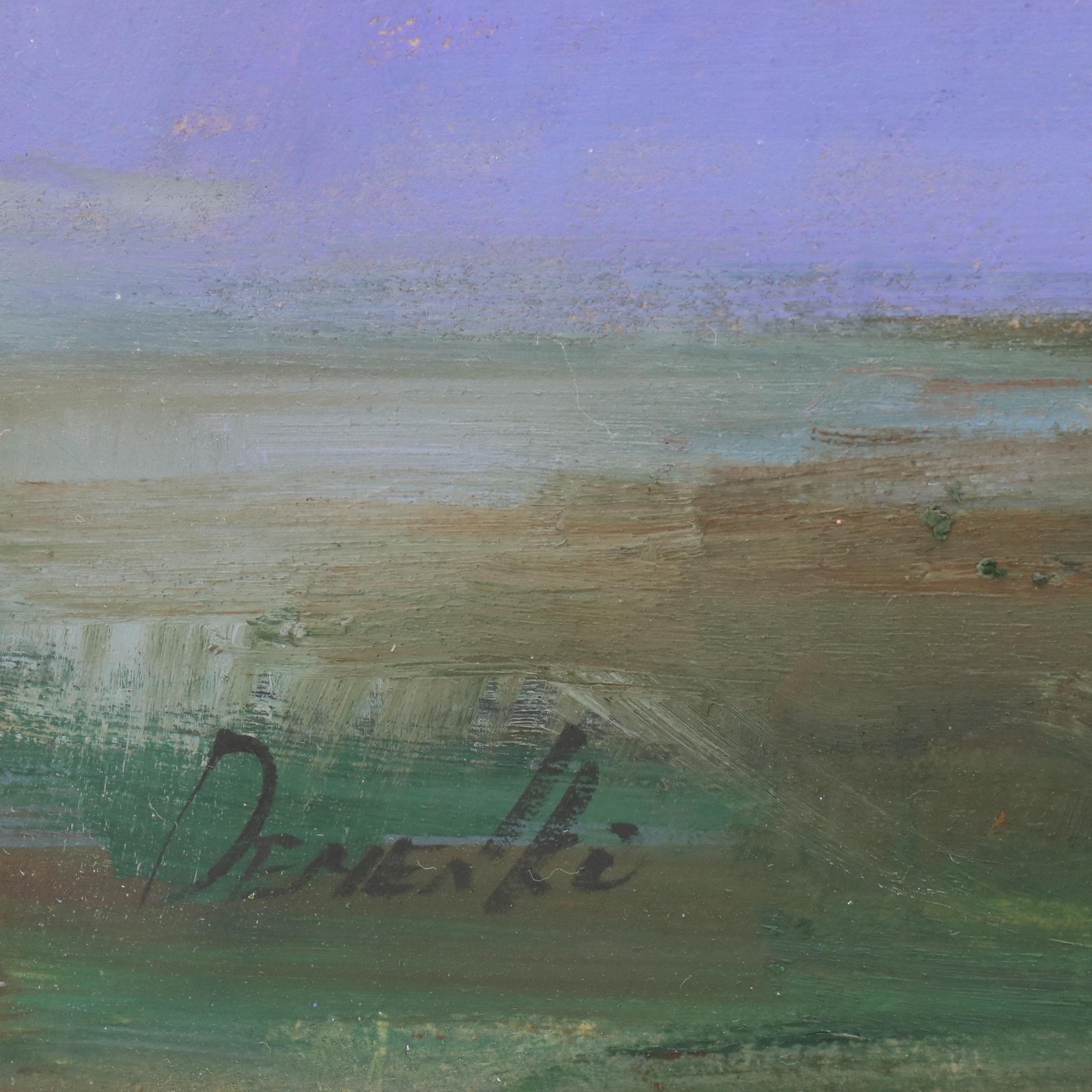 Natalia Demenko Landscape Oil Painting of Sunset, 21st Century