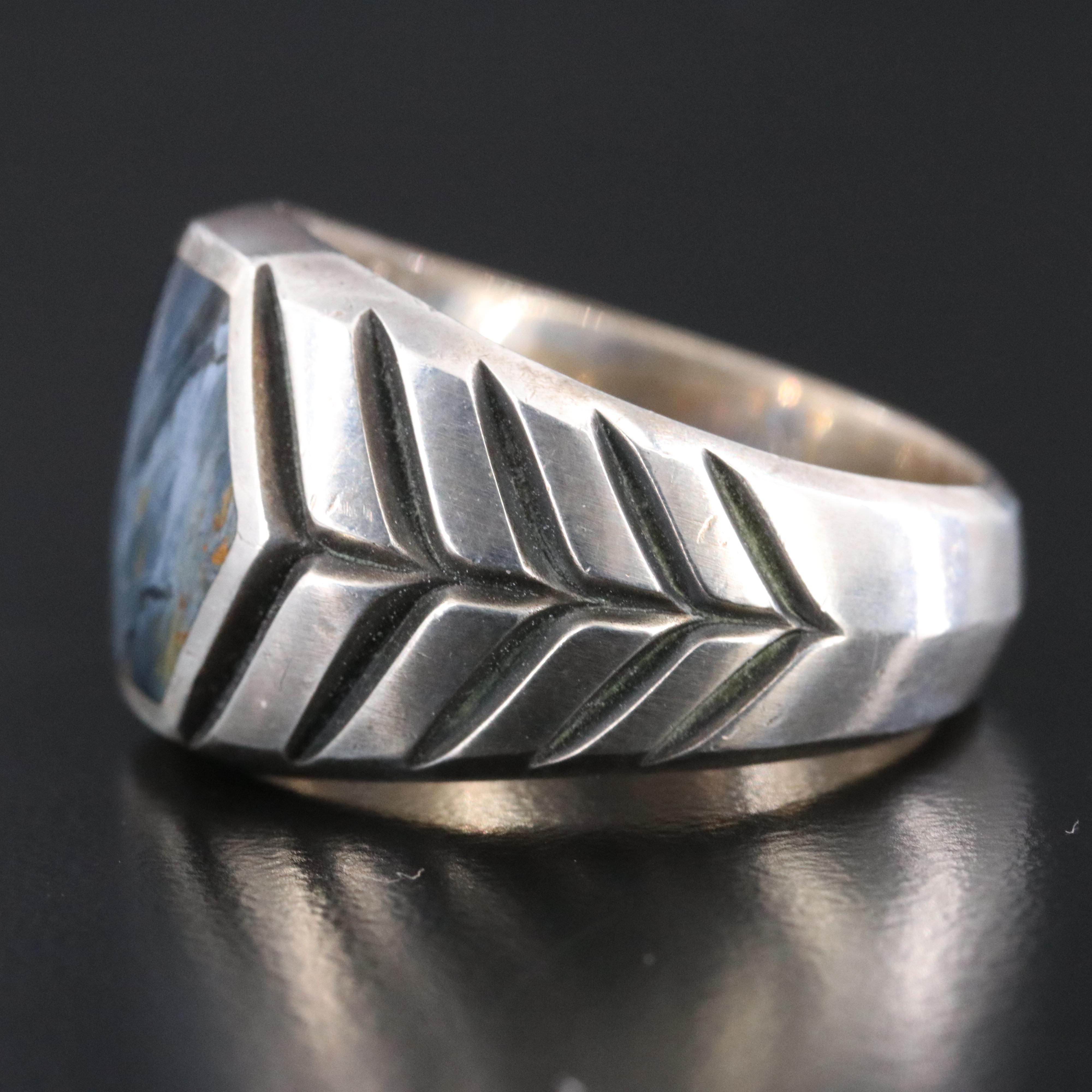 David Yurman Exotic Stone Sterling and Pietersite Ring