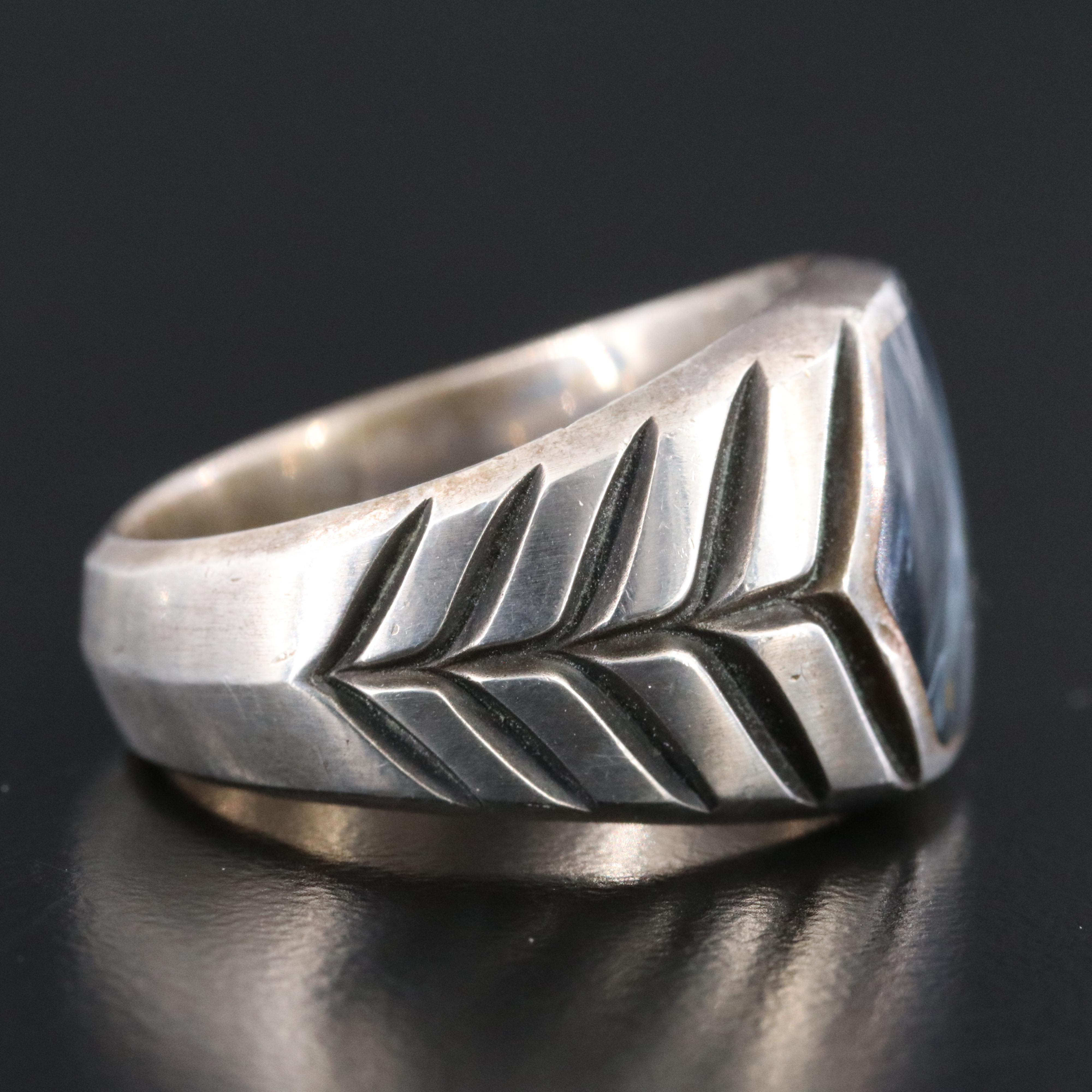 David Yurman Exotic Stone Sterling and Pietersite Ring