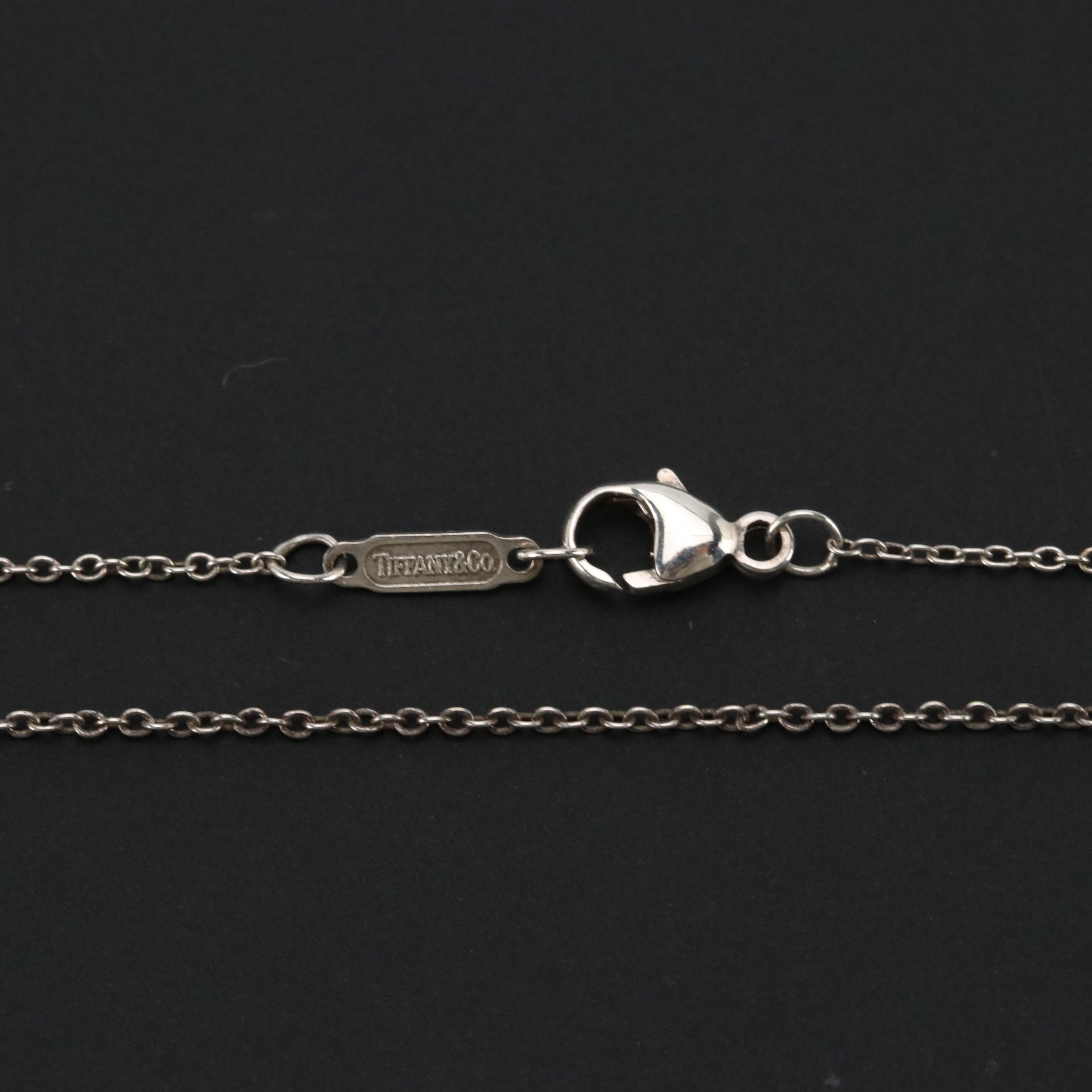 Tiffany & Co. Sterling Heart Padlock Pendant Necklace with Box