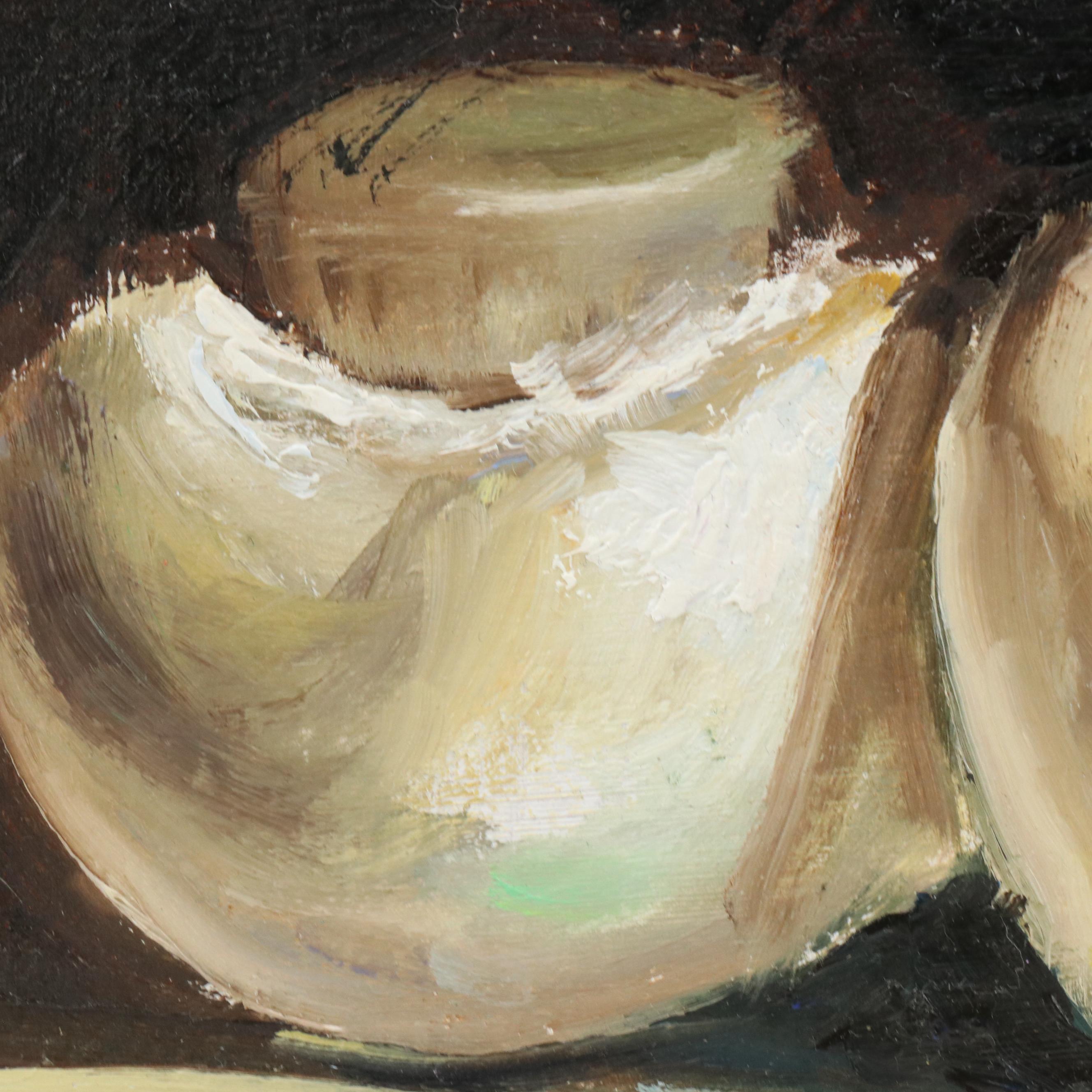 Natalia Demenko Still Life Oil Painting with Mushrooms, 21st Century