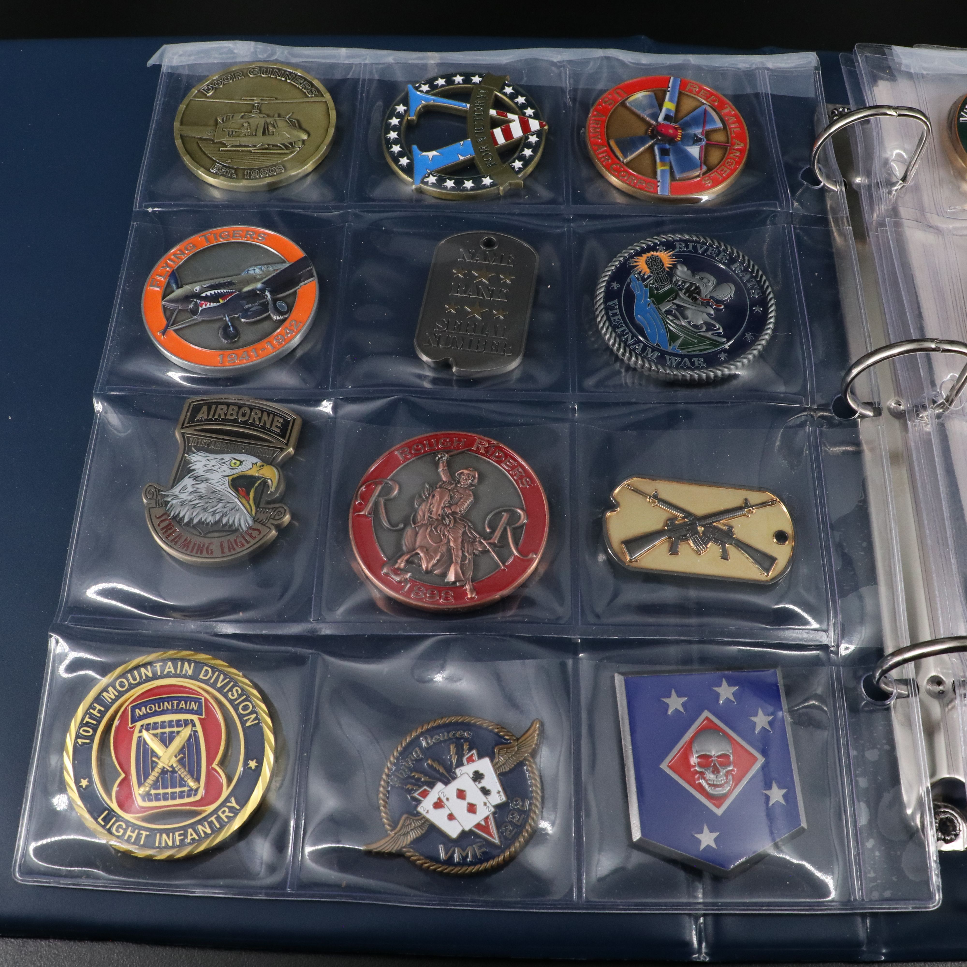 Collection of 37 U.S. Military Challenge Coins and Other Military Tokens