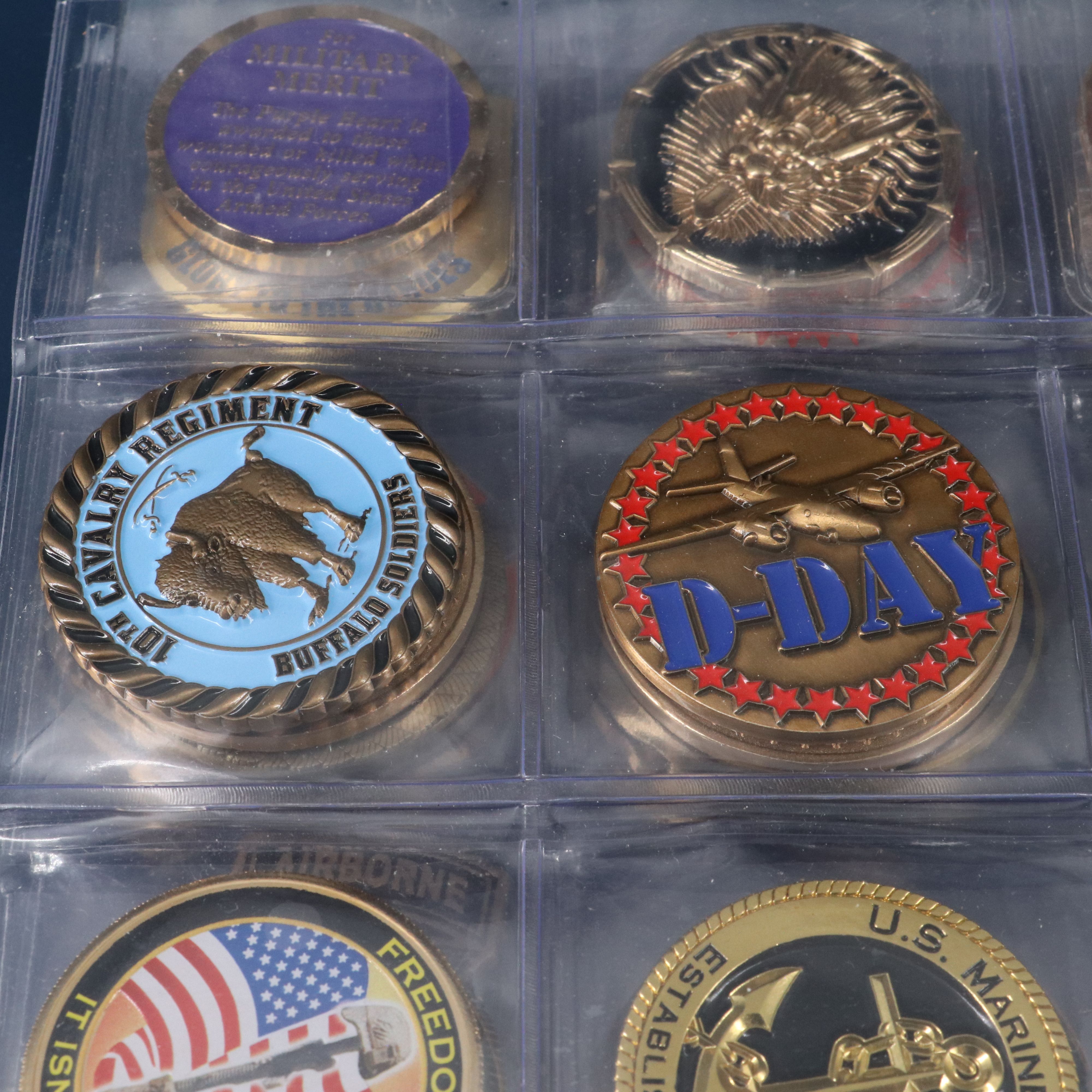 Collection of 37 U.S. Military Challenge Coins and Other Military Tokens