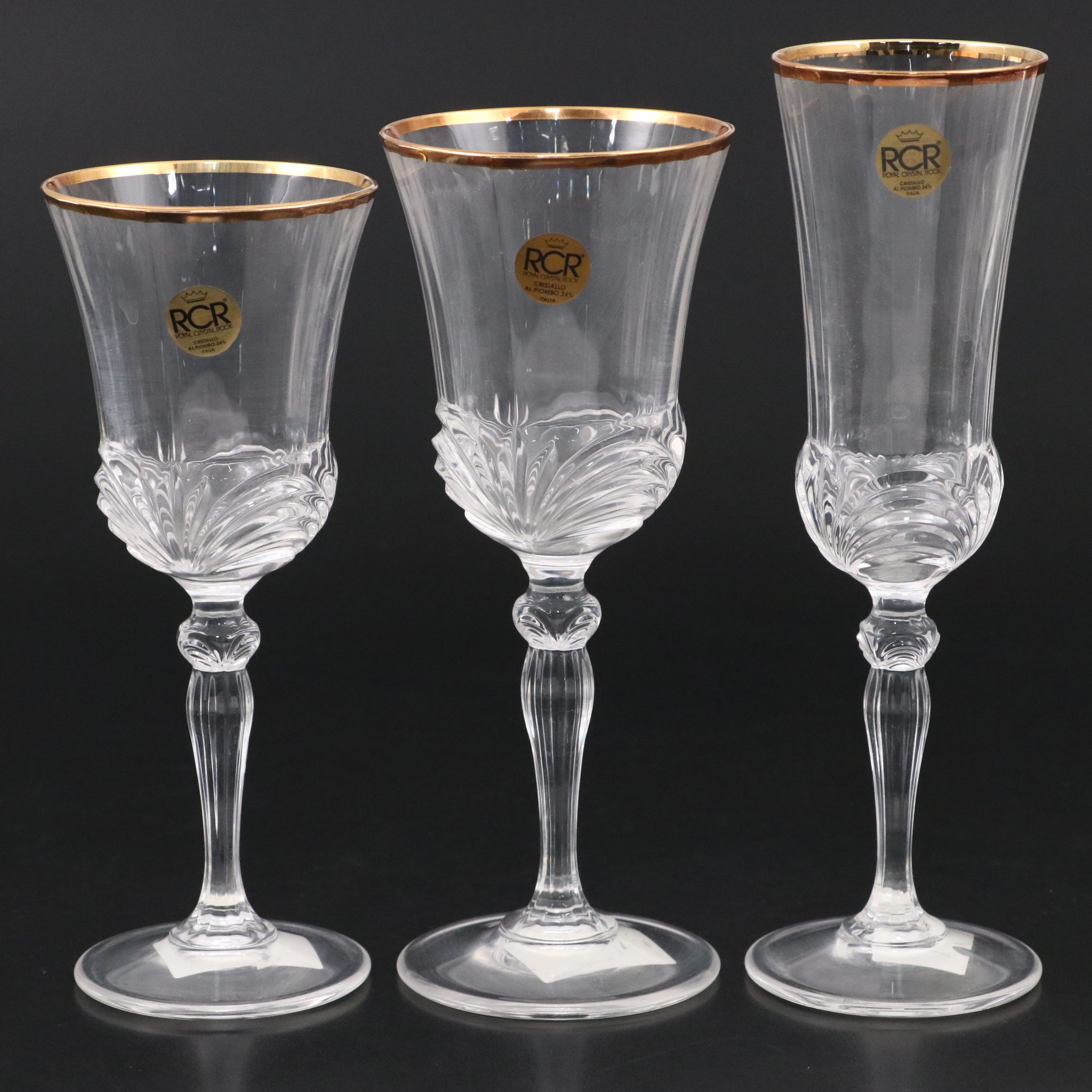 Royal Crystal Rock "Aurea Gold" Crystal Stemware