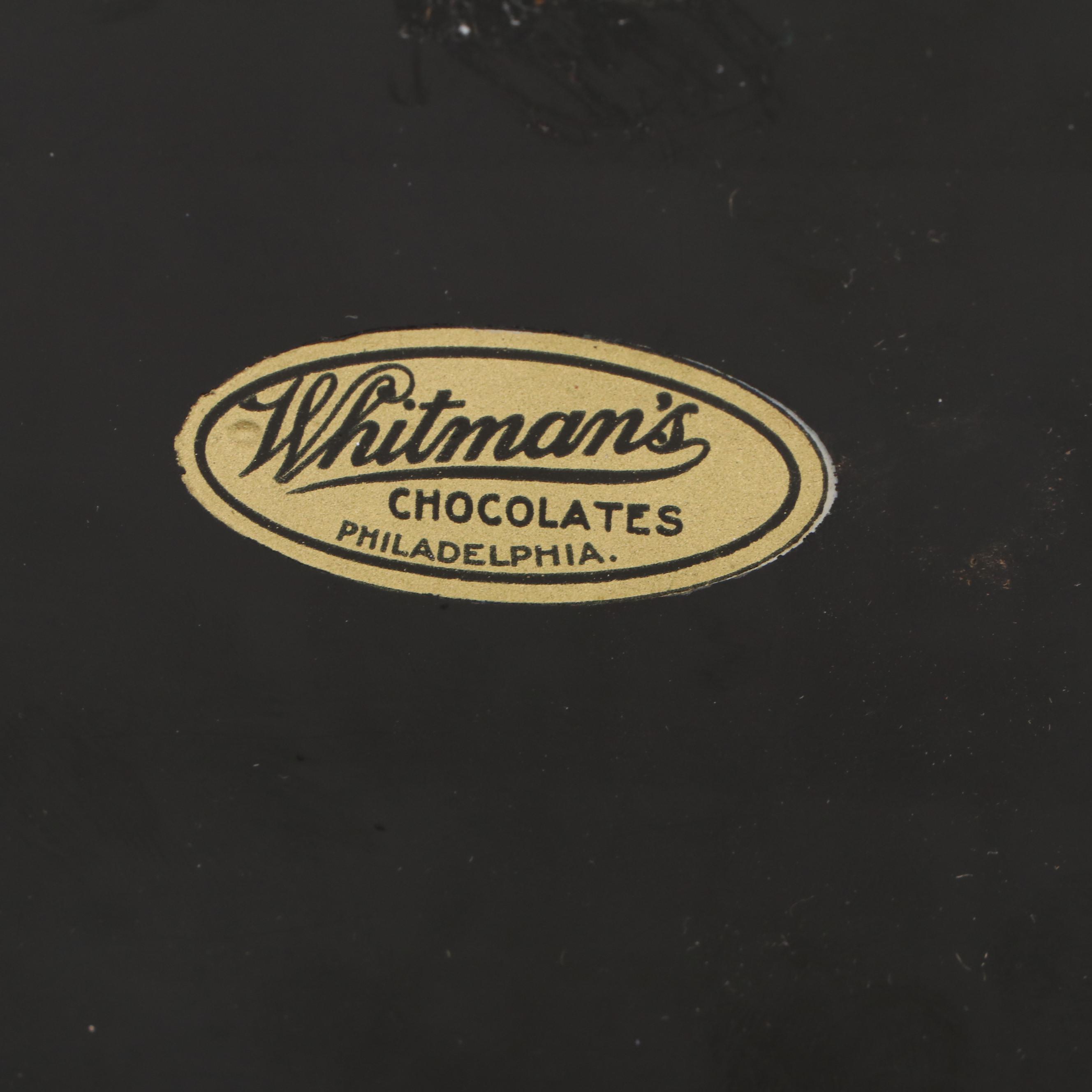 Whitman Chocolates Hand-Painted Metal Box, Mid-20th Century