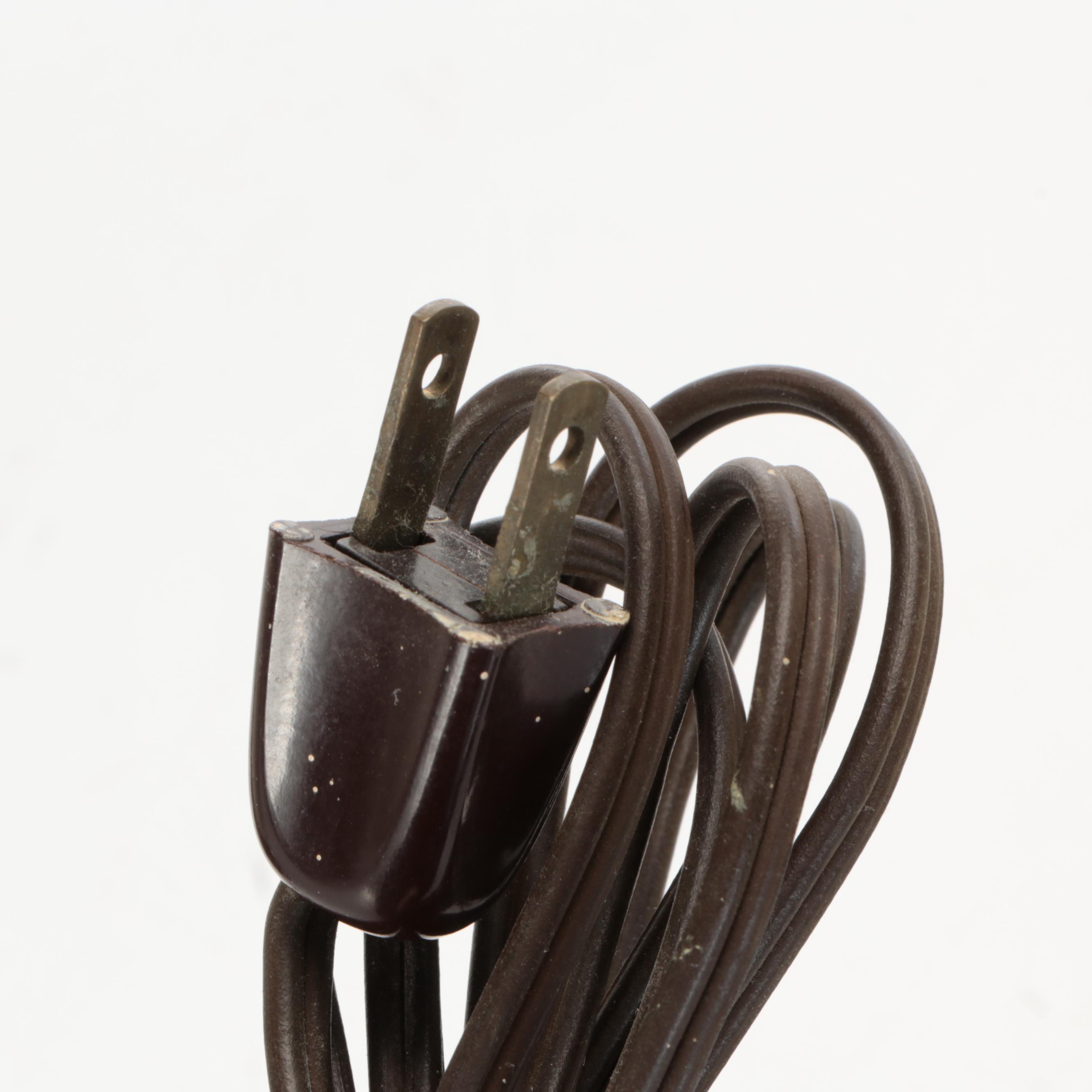 English Derby Print on Continental Oil Lamp Style Table Lamp, Silk Shade