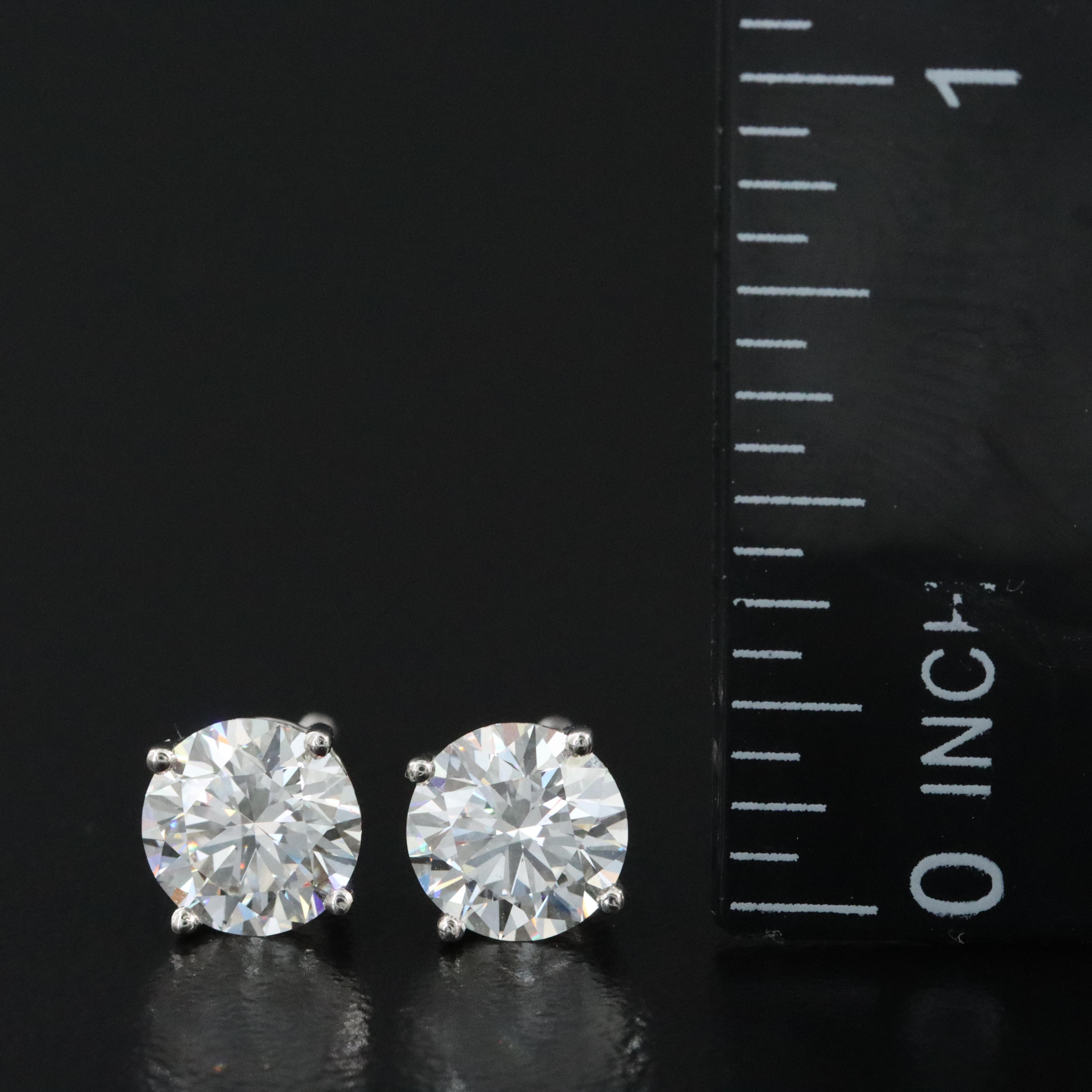 Platinum 2.18 CTW Lab Grown Diamond Earrings with IGI Report