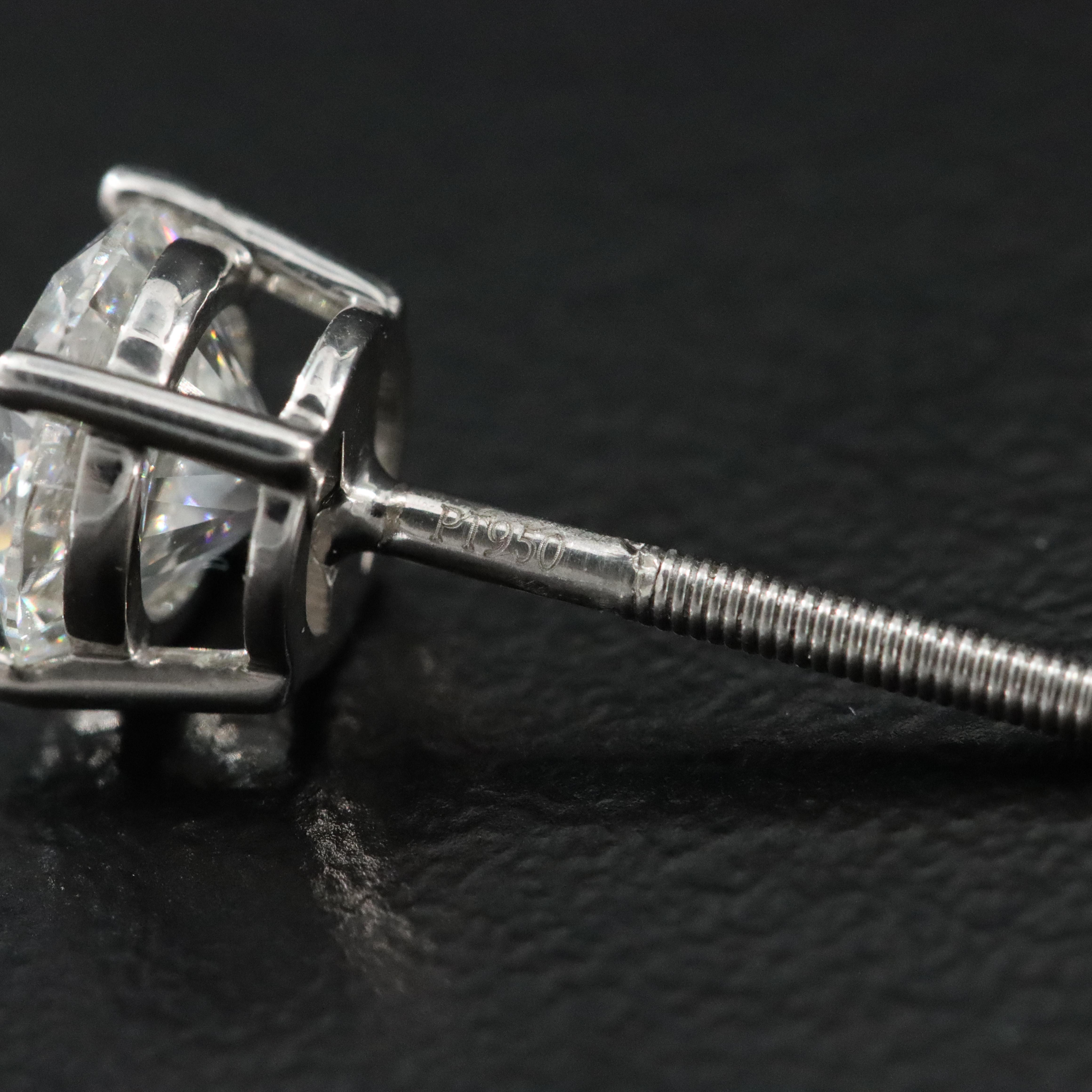 Platinum 2.18 CTW Lab Grown Diamond Earrings with IGI Report