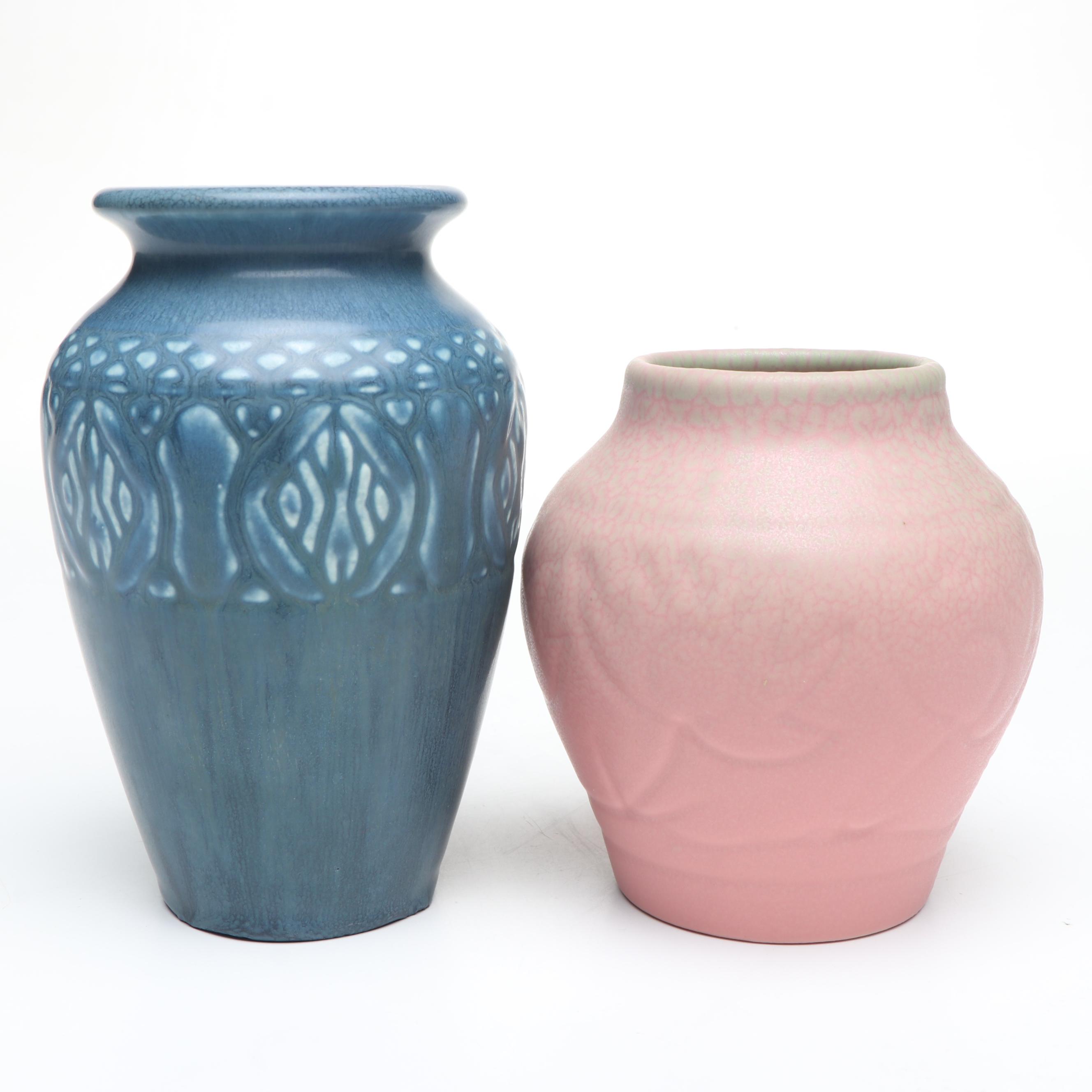 Rookwood Pottery Matte Glaze Ceramic Vases, Early to Mid-20th Century