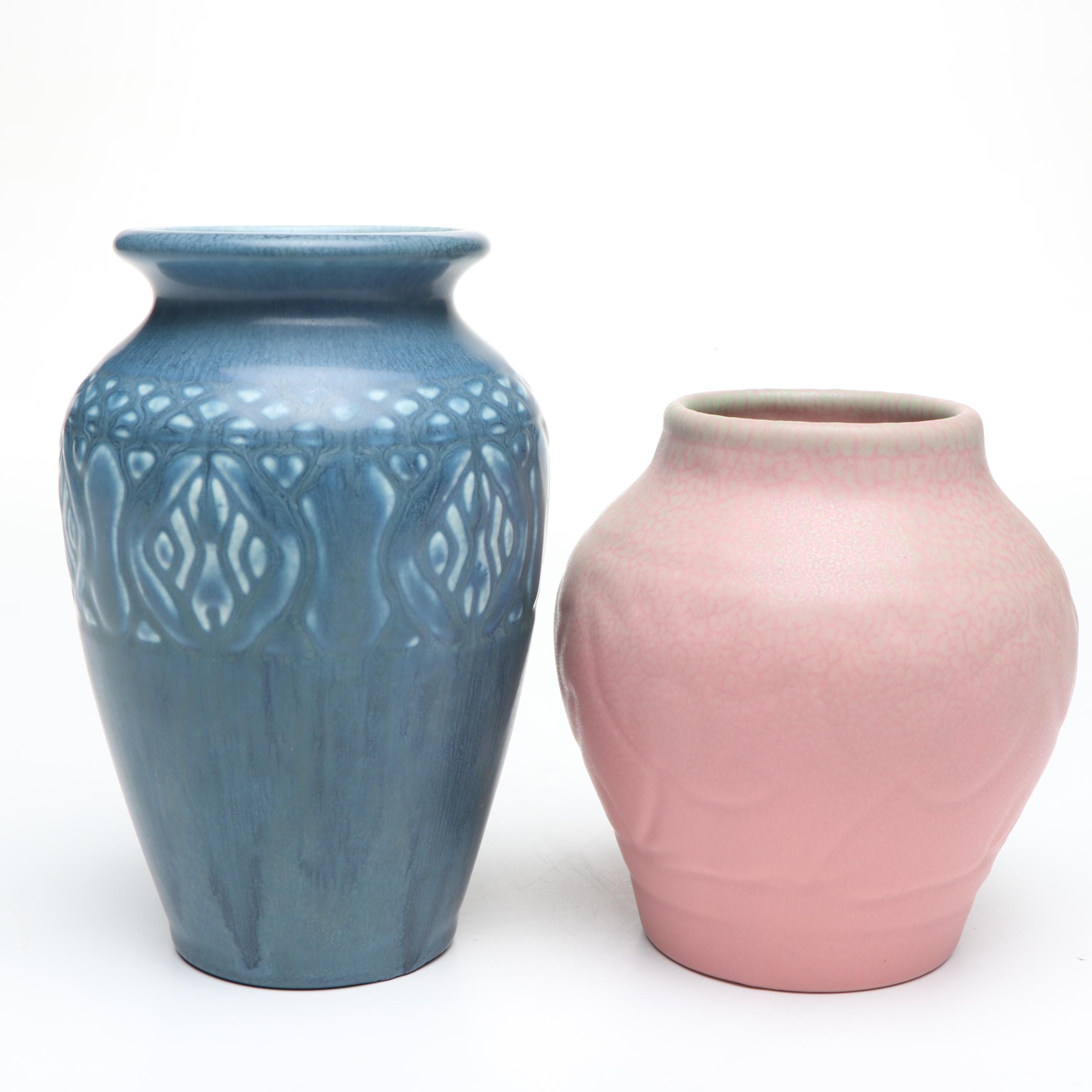Rookwood Pottery Matte Glaze Ceramic Vases, Early to Mid-20th Century