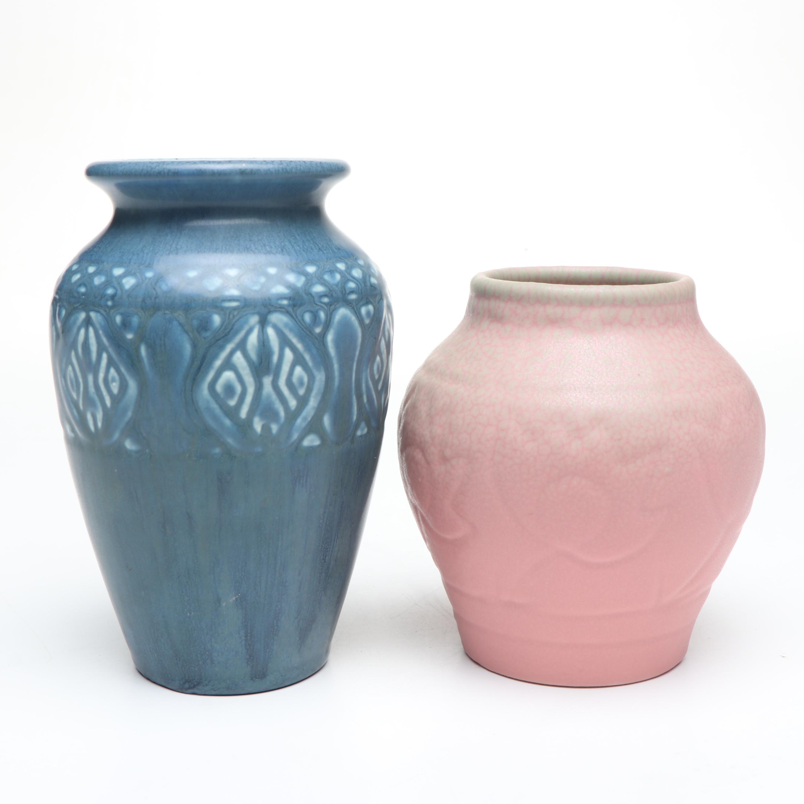 Rookwood Pottery Matte Glaze Ceramic Vases, Early to Mid-20th Century