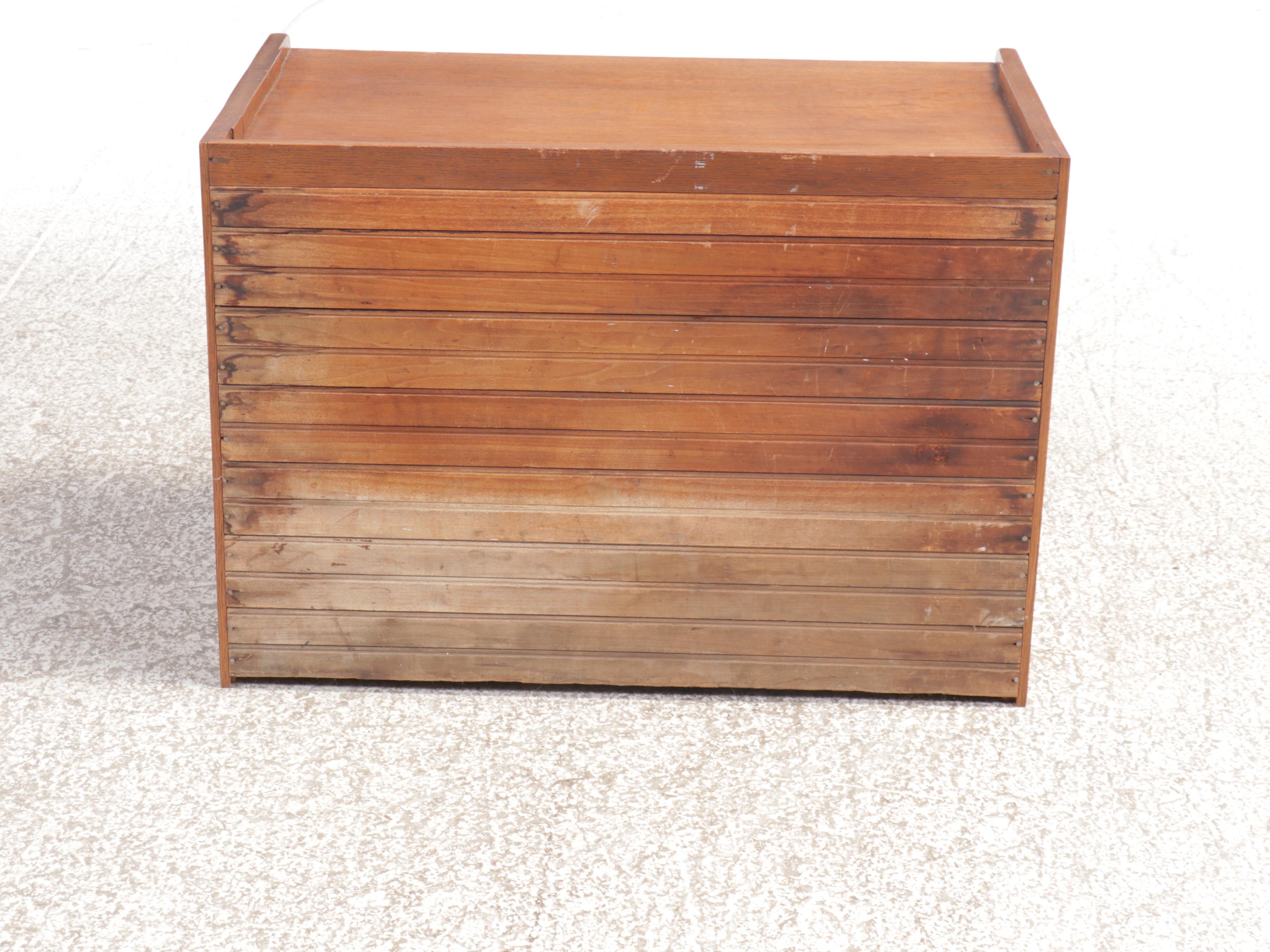 Oak Tambour Cabinet, Early 20th Century