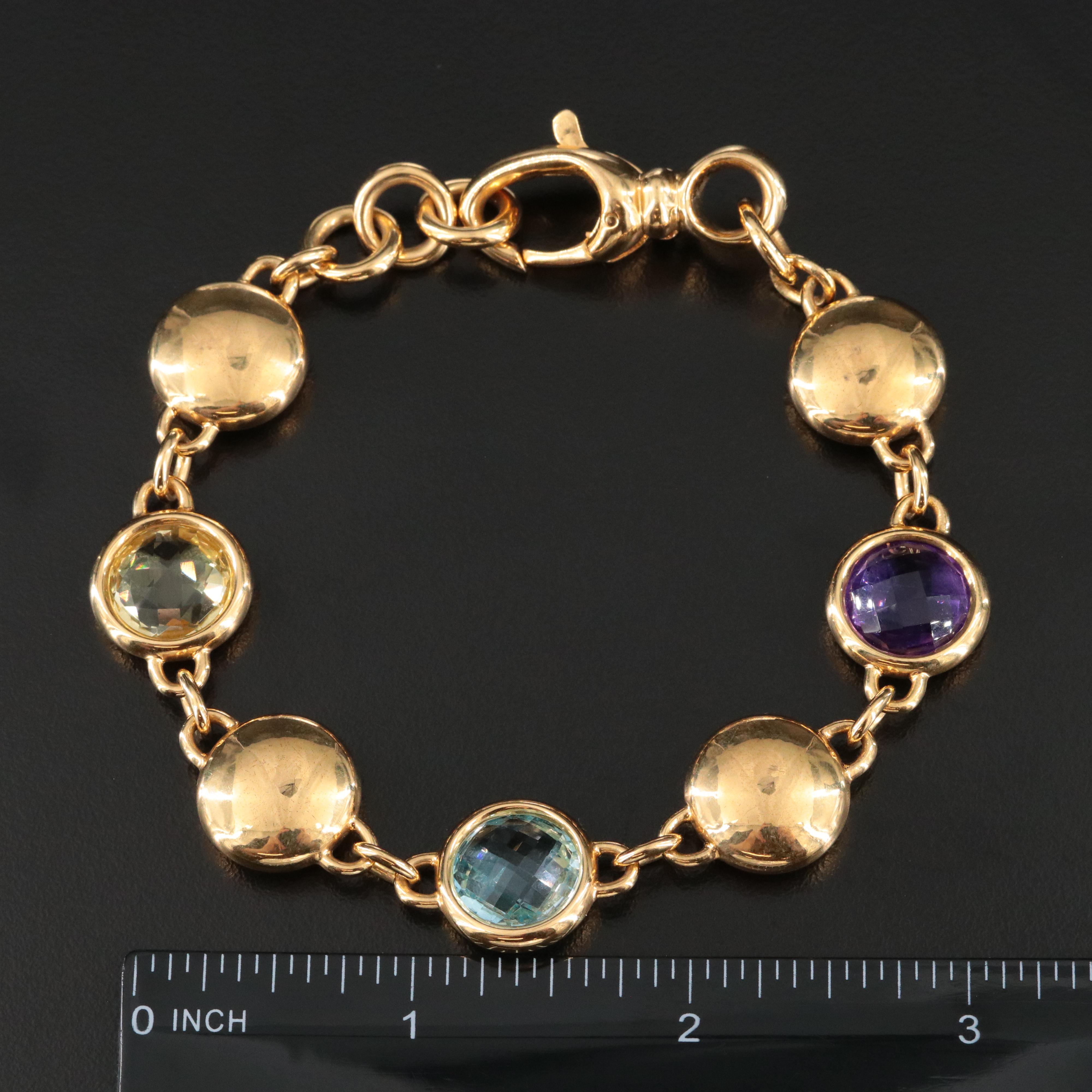 Amethyst, Topaz and Citrine Link Bracelet
