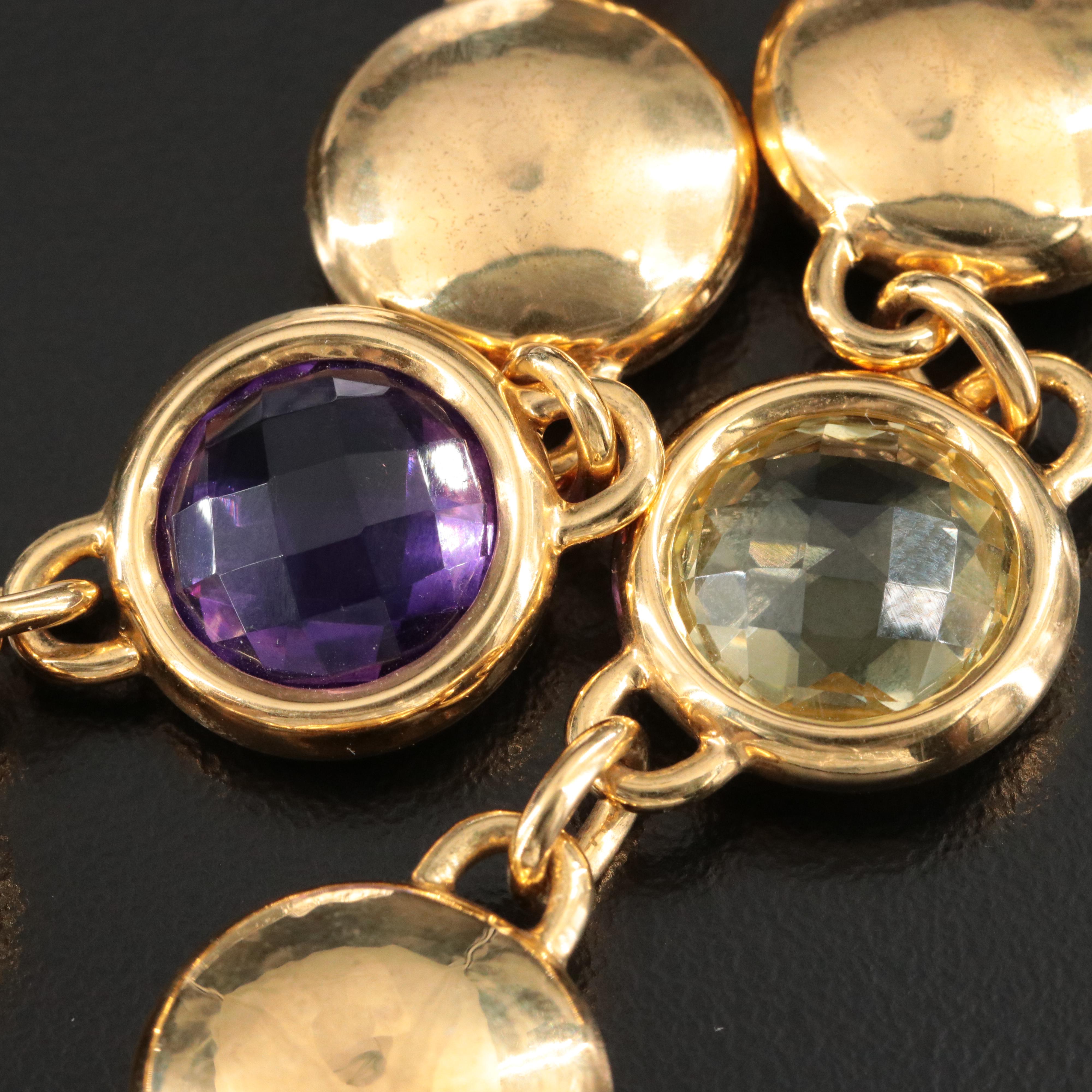 Amethyst, Topaz and Citrine Link Bracelet