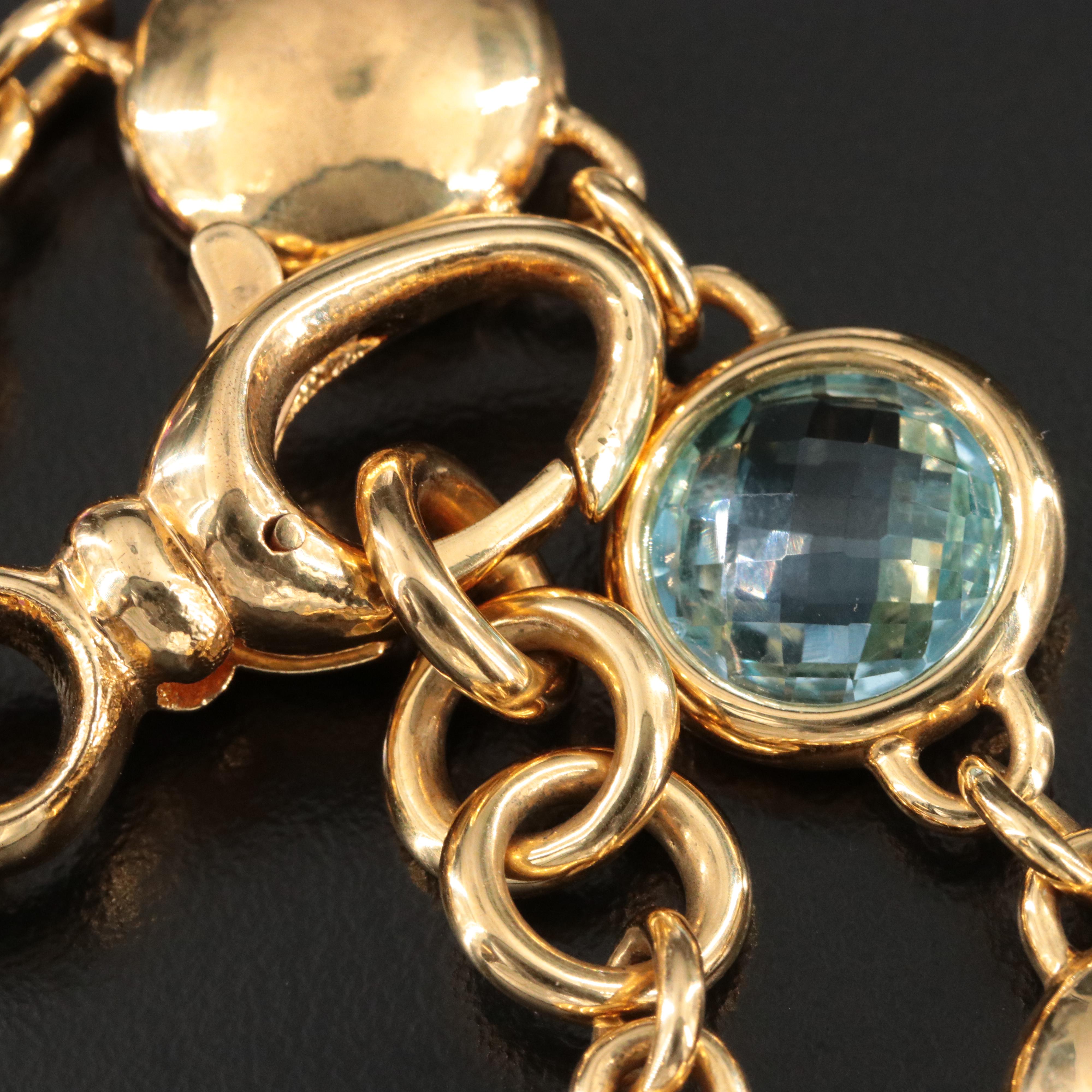 Amethyst, Topaz and Citrine Link Bracelet