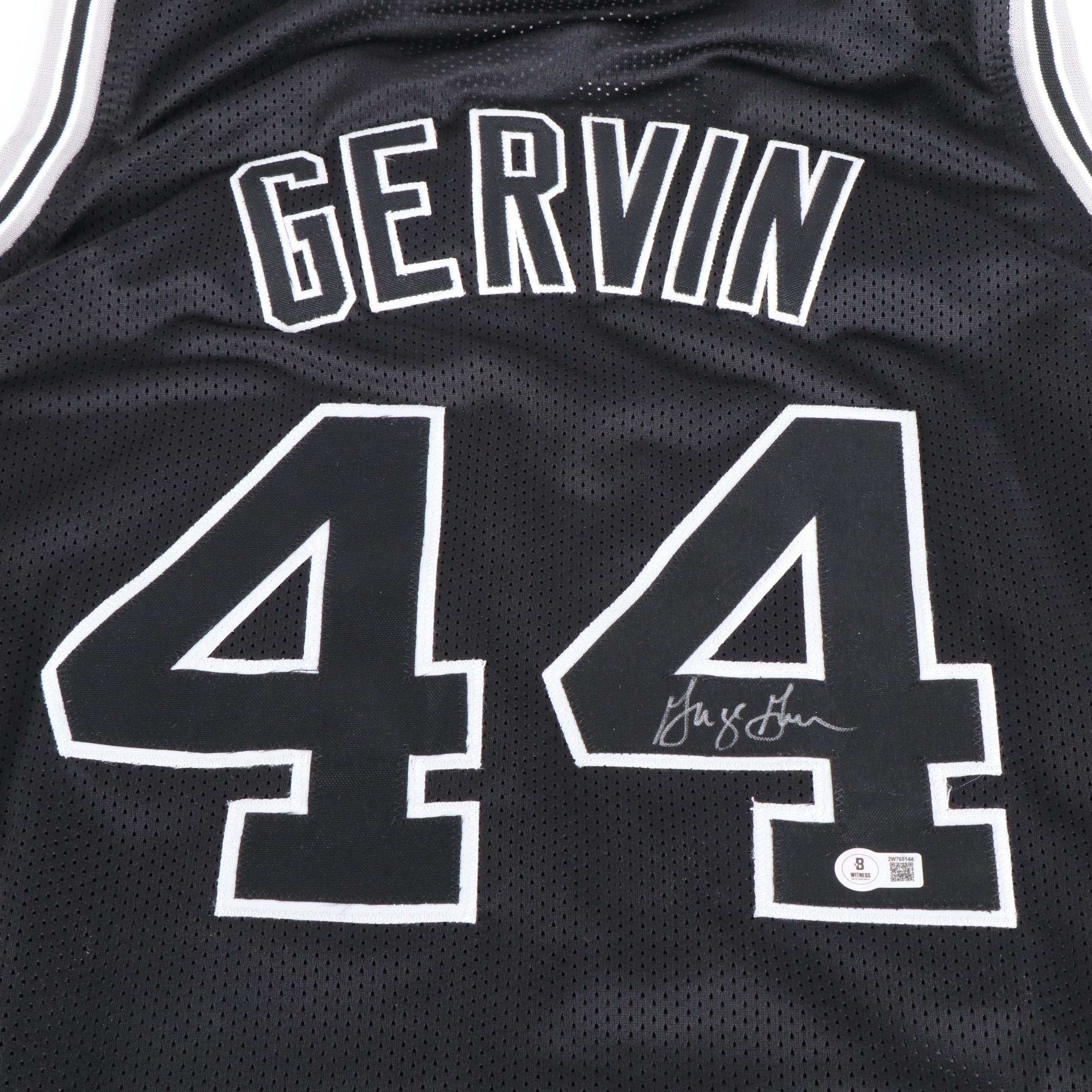 George Gervin Signed San Antonio Spurs Basketball Jersey, Beckett