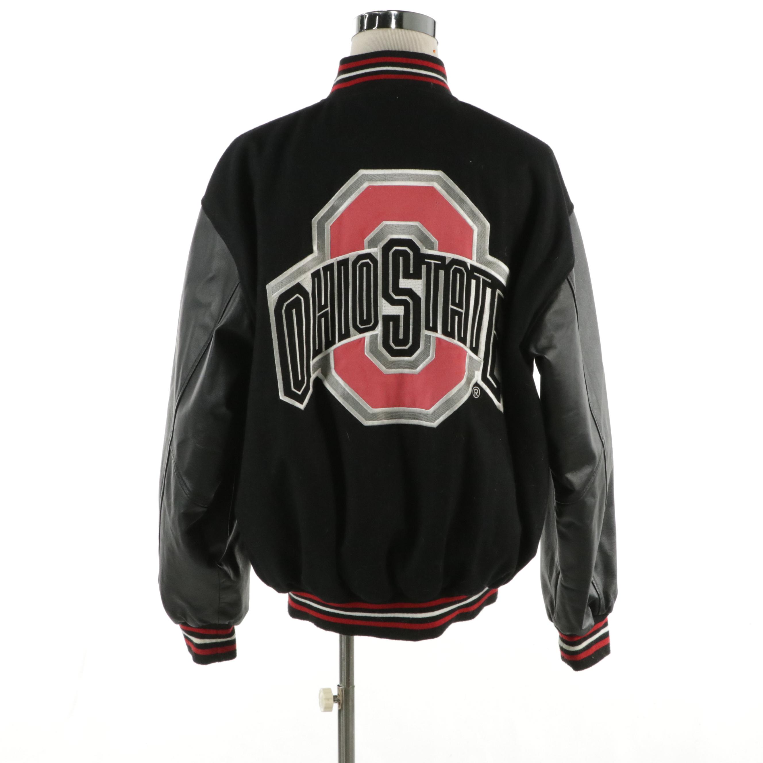 Men's JH Design Ohio State Buckeyes Reversible Bomber Jacket