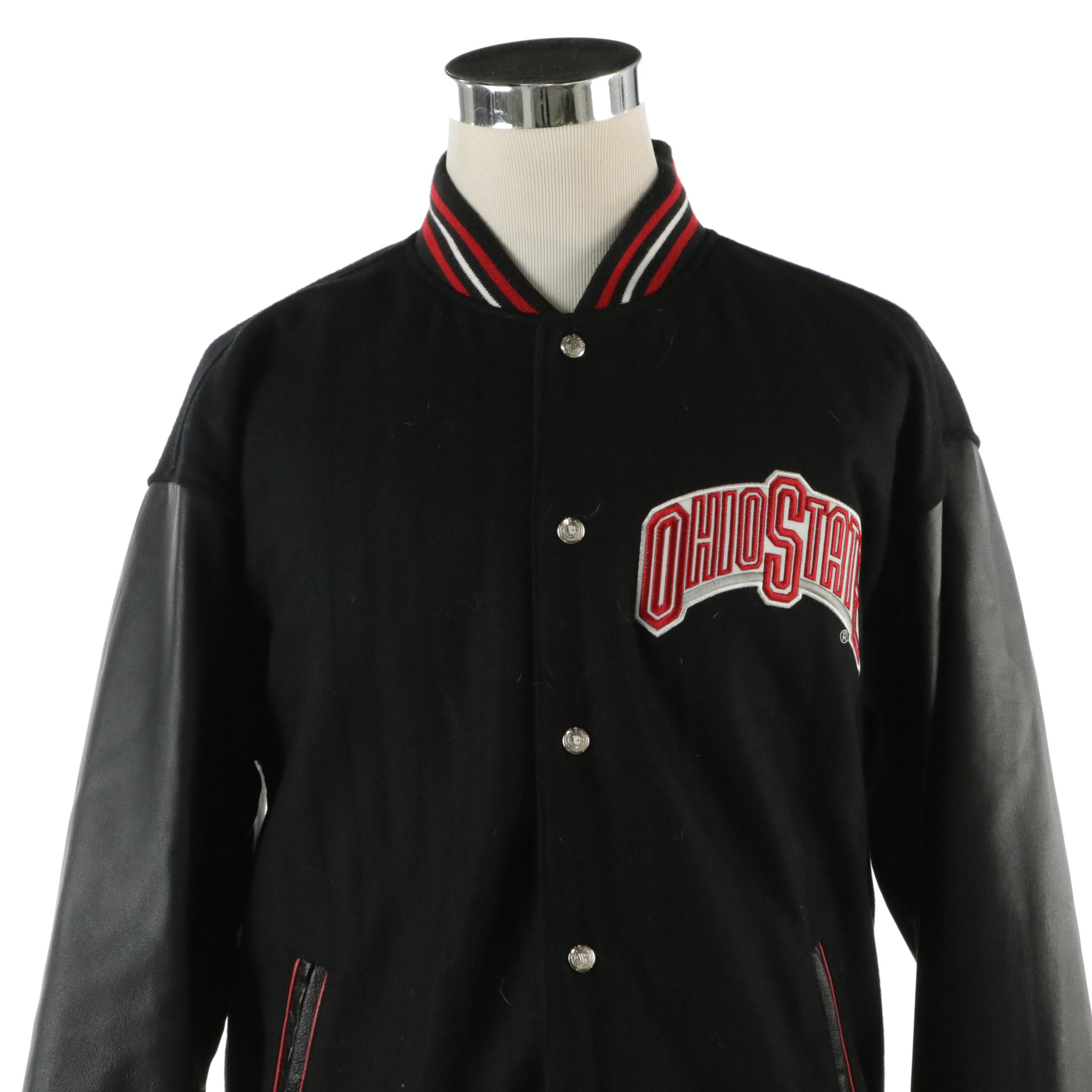 Men's JH Design Ohio State Buckeyes Reversible Bomber Jacket