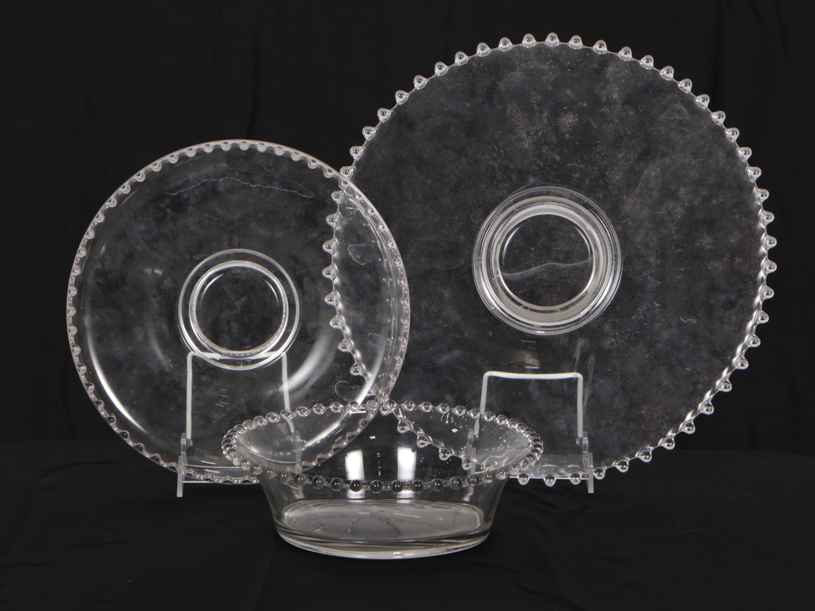 Imperial "Candlewick" Glassware Collection Featuring Waterfall Candle Holders