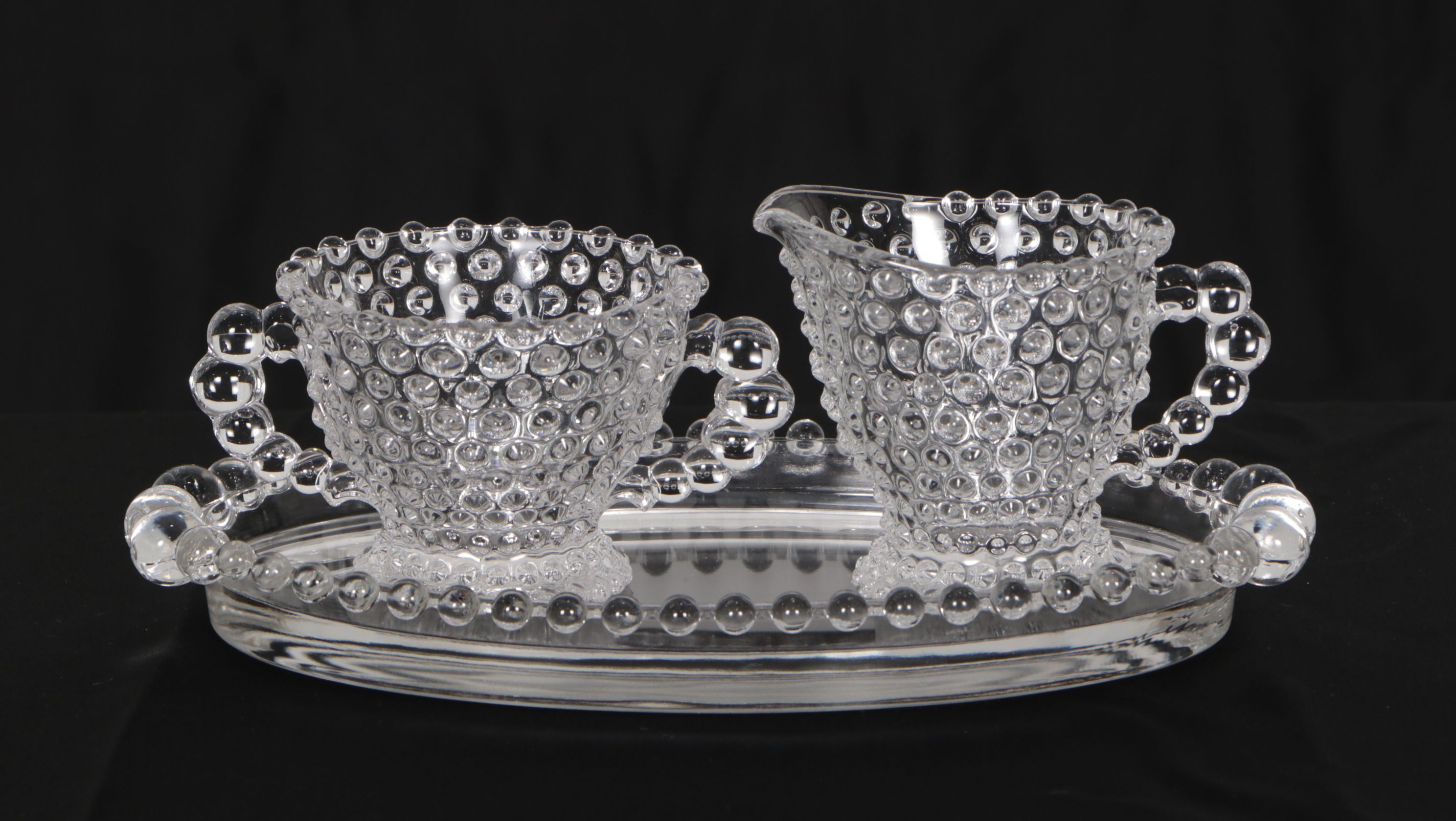 Imperial "Candlewick" Glassware Collection Featuring Waterfall Candle Holders