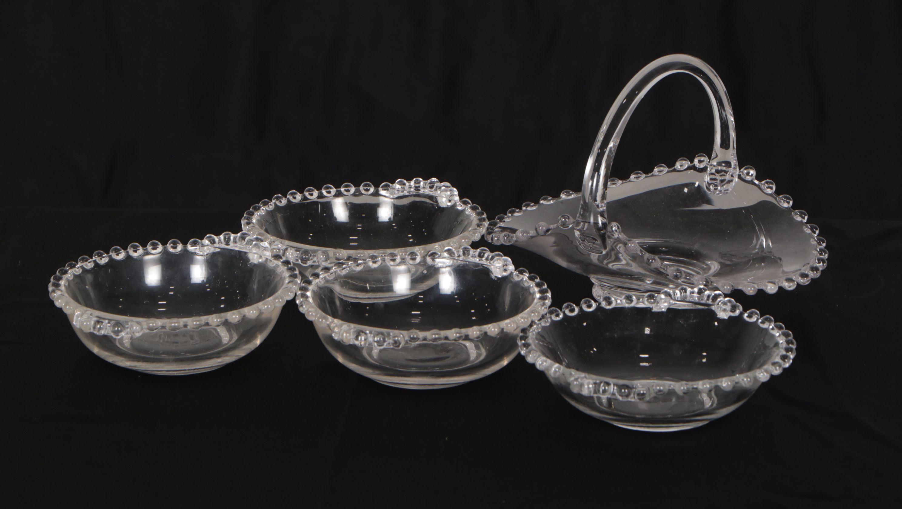 Imperial "Candlewick" Glassware Collection Featuring Waterfall Candle Holders