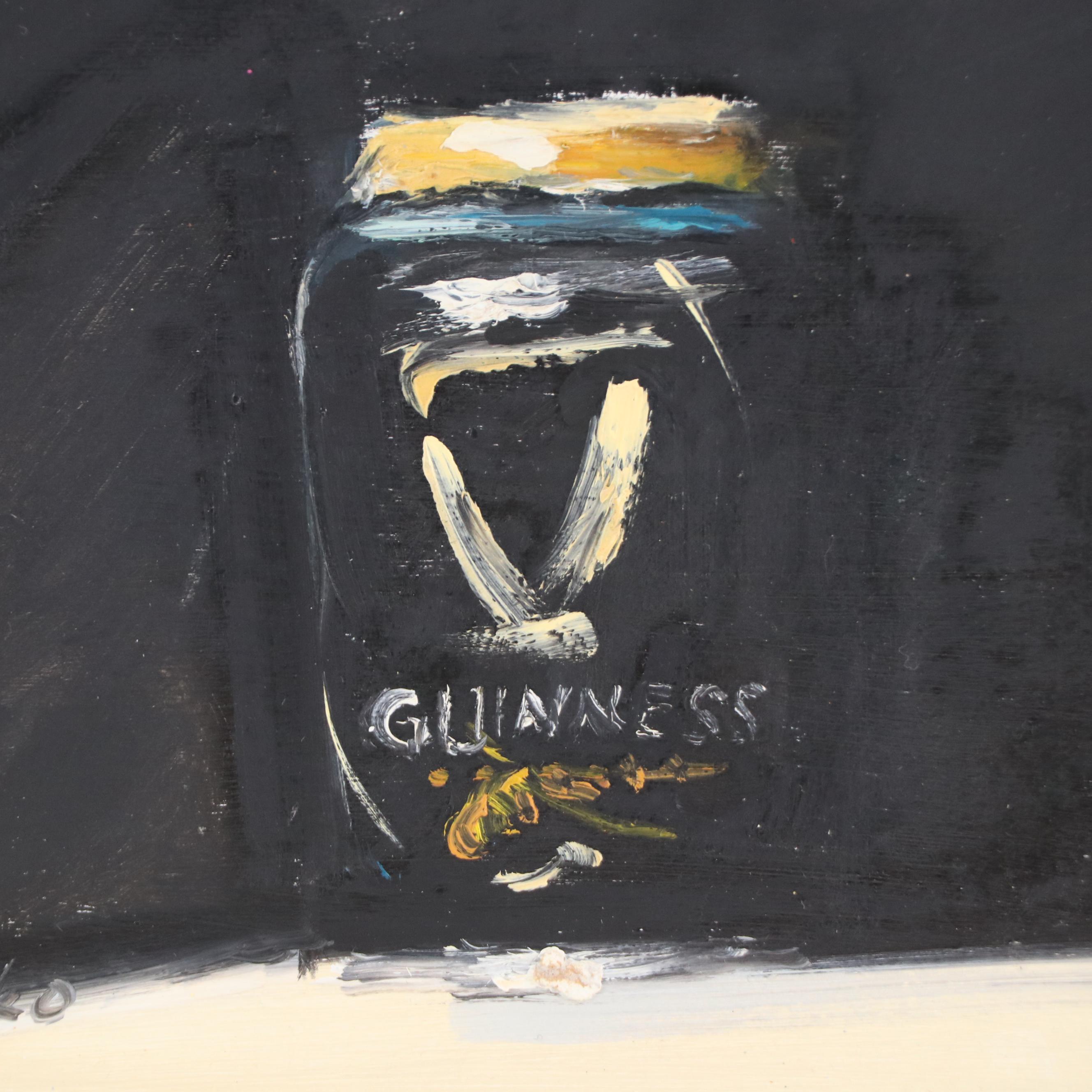 Natalia Demenko Still Life Oil Painting of Guinness, 21st Century