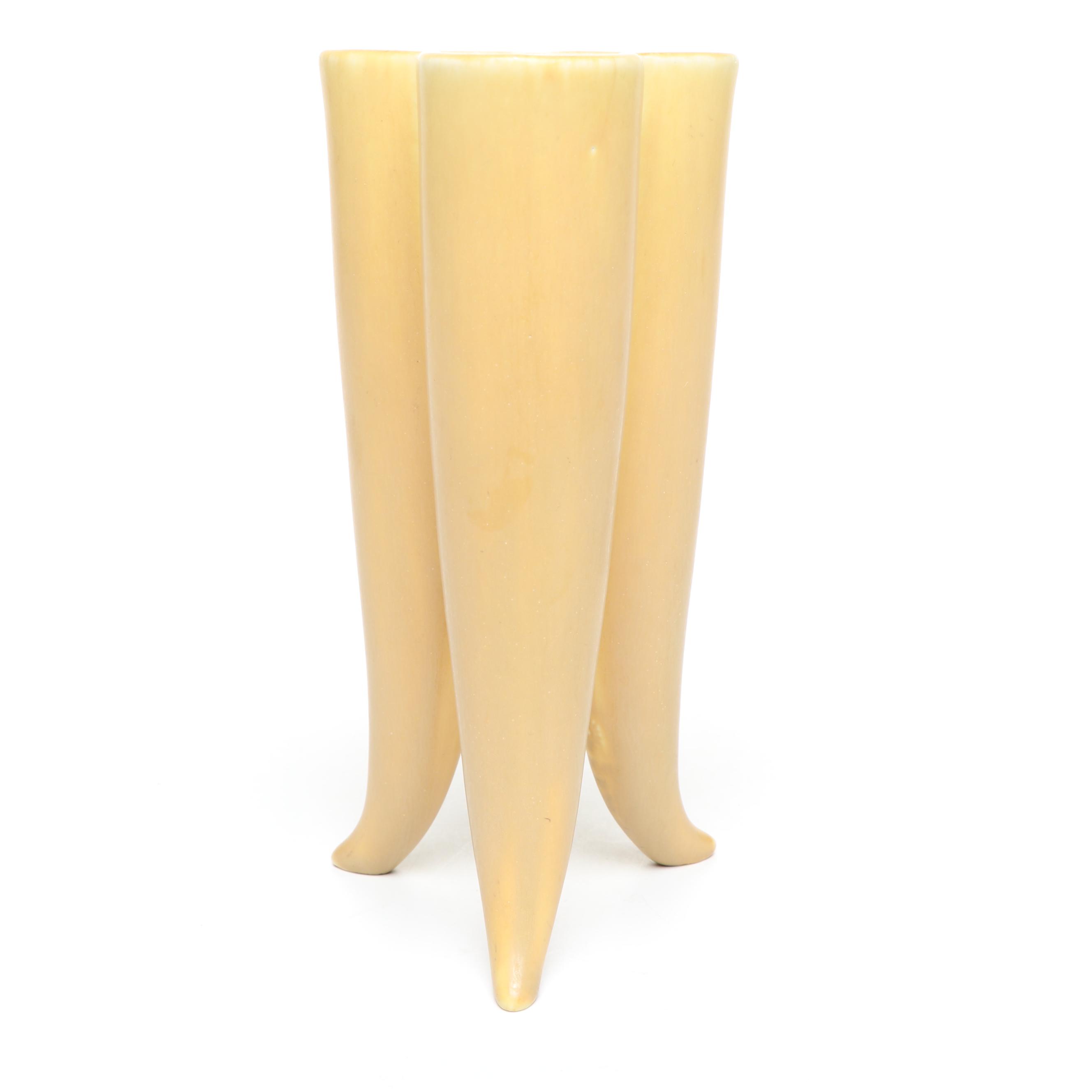 Rookwood Pottery Art Deco Three-Lobed Vase & Incised Floral Vase, Early 20th C.