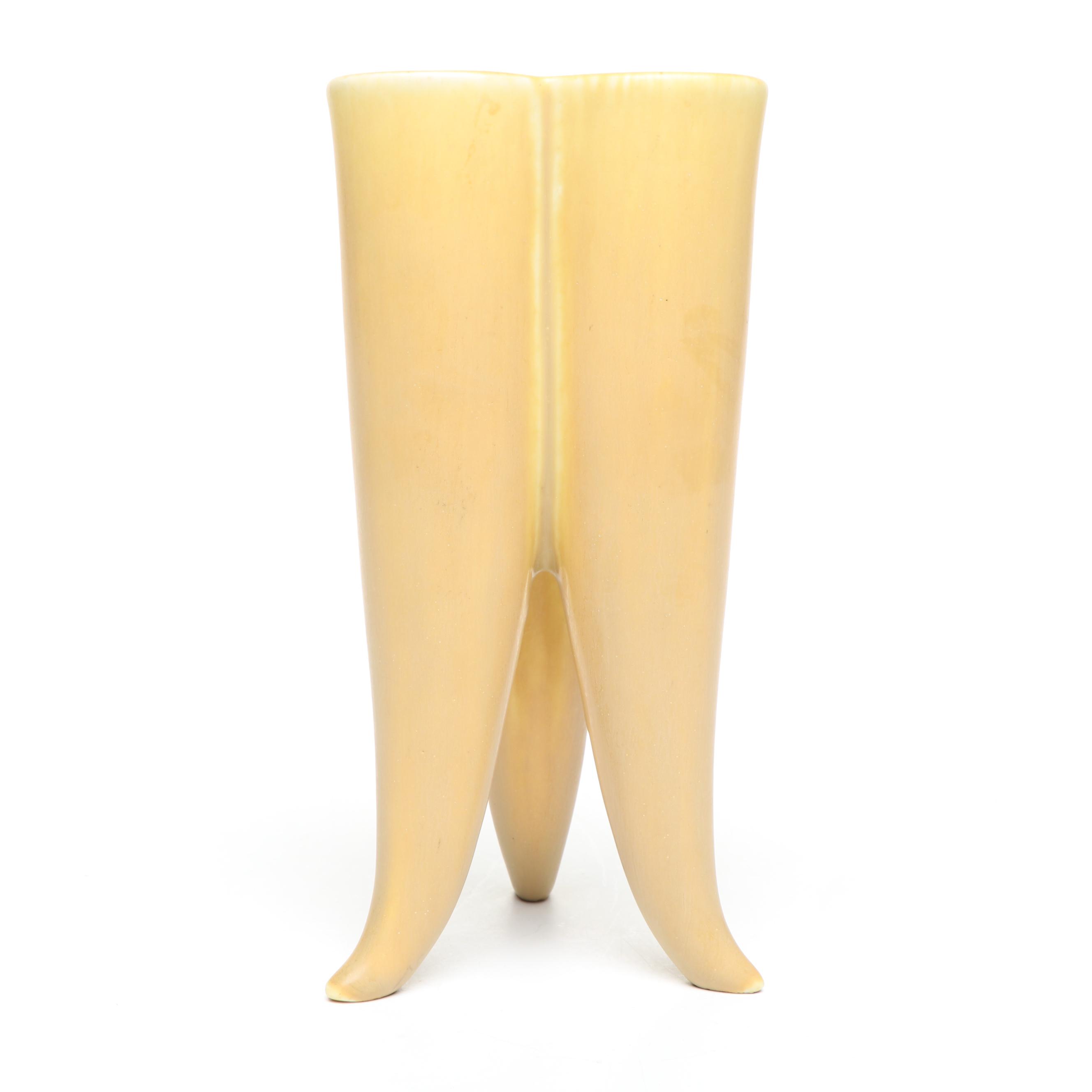 Rookwood Pottery Art Deco Three-Lobed Vase & Incised Floral Vase, Early 20th C.