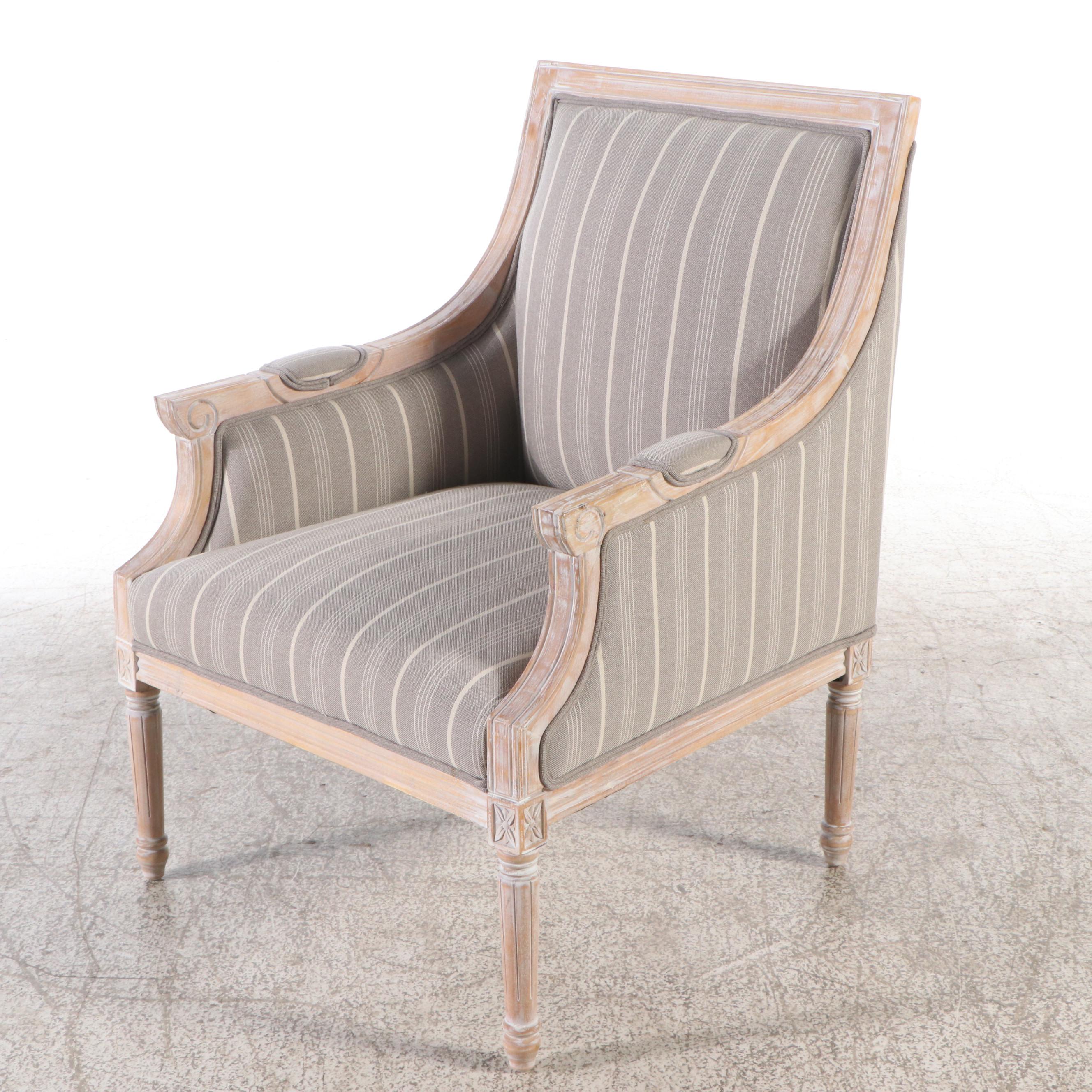 Jofran Inc. French Provincial Style Whitewashed Bergère