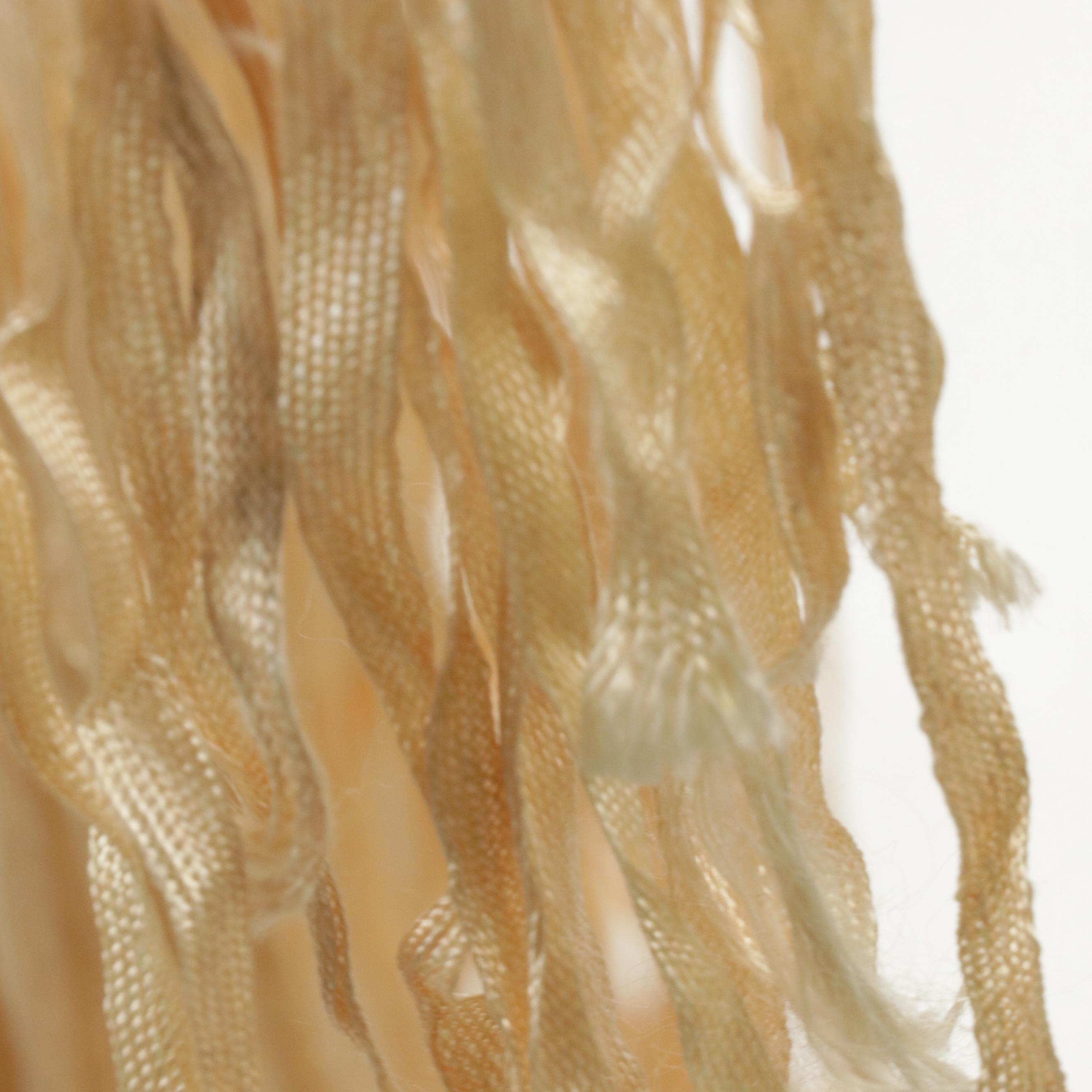 Hand-Knotted Macrame Ribbon Lace Triangle Shawl