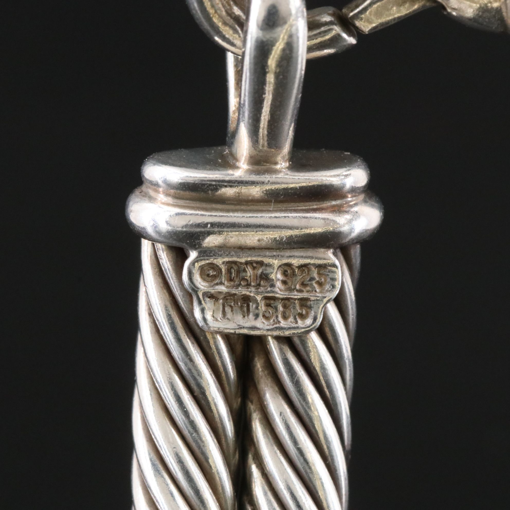 David Yurman Metro Sterling and 14K Double Cable Bracelet