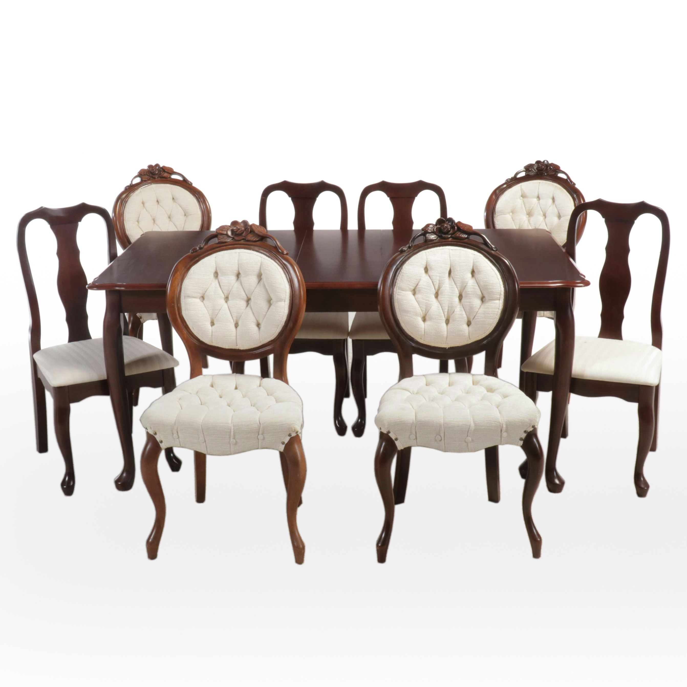 Furniture Junction Queen Anne Style Nine Piece Mahogany Dining Set