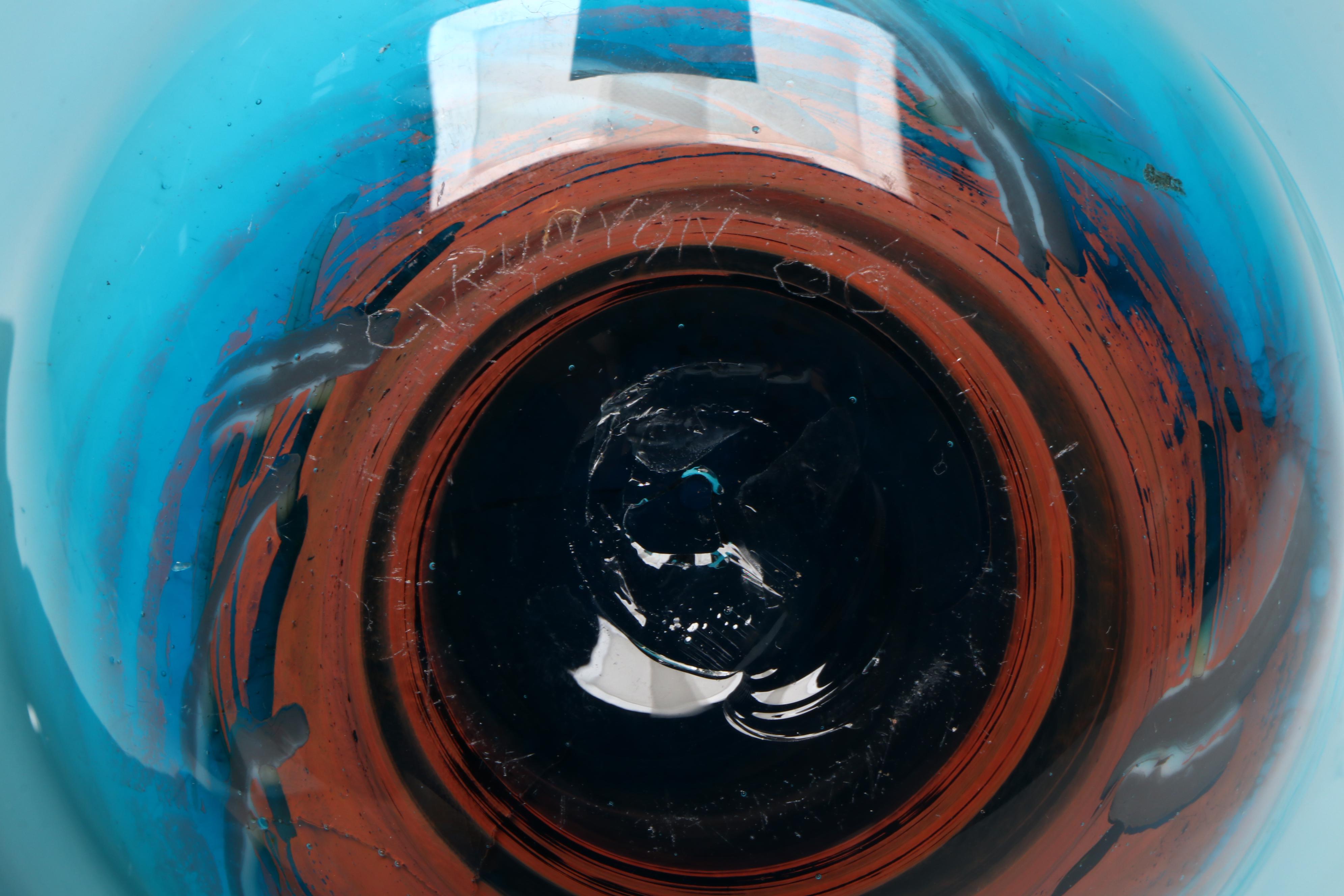 Fenton Purple Glass Fluted Vase with Other Glass Vases