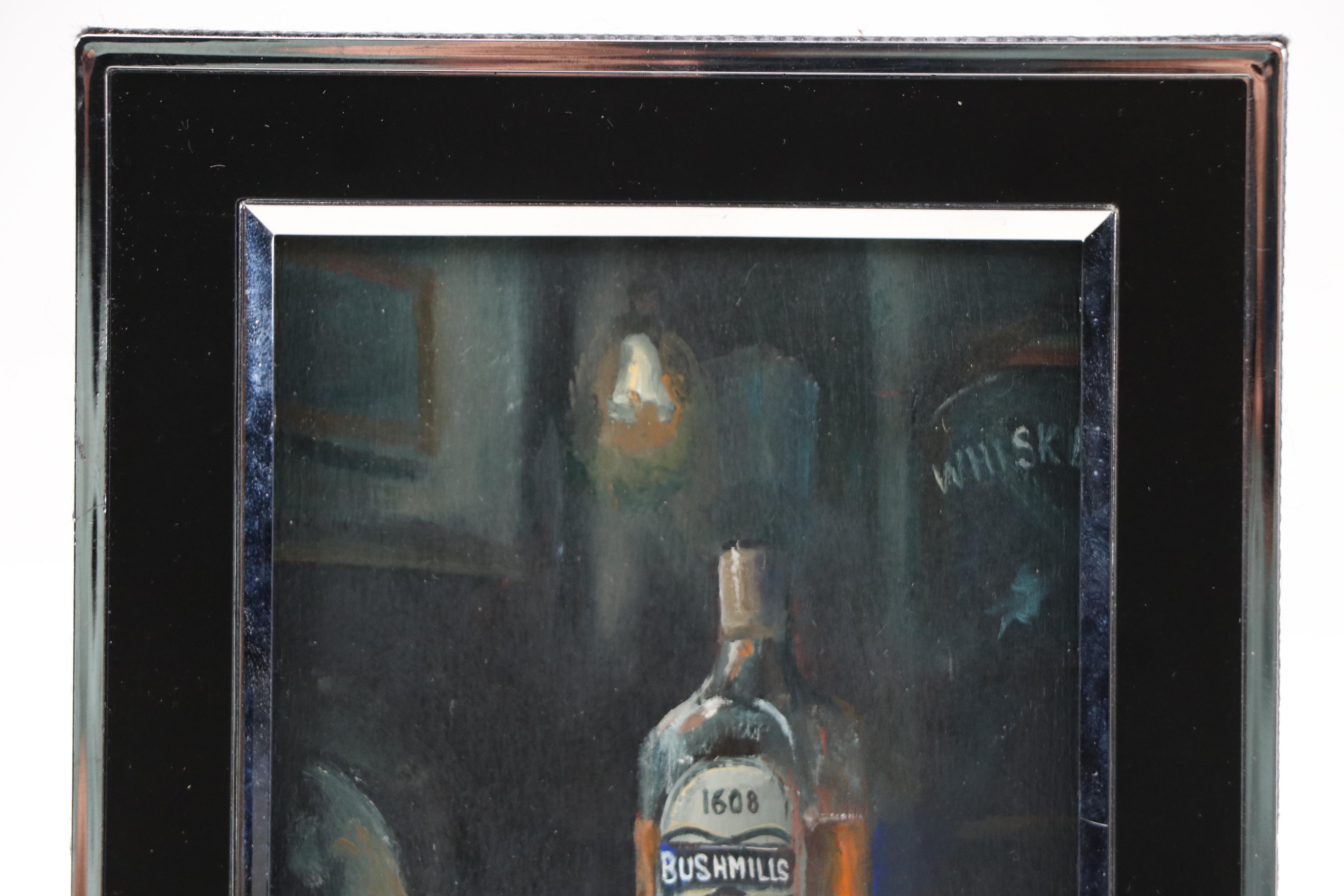 William Jamison Still Life Oil Painting "Bushmills Whiskey," 21st Century