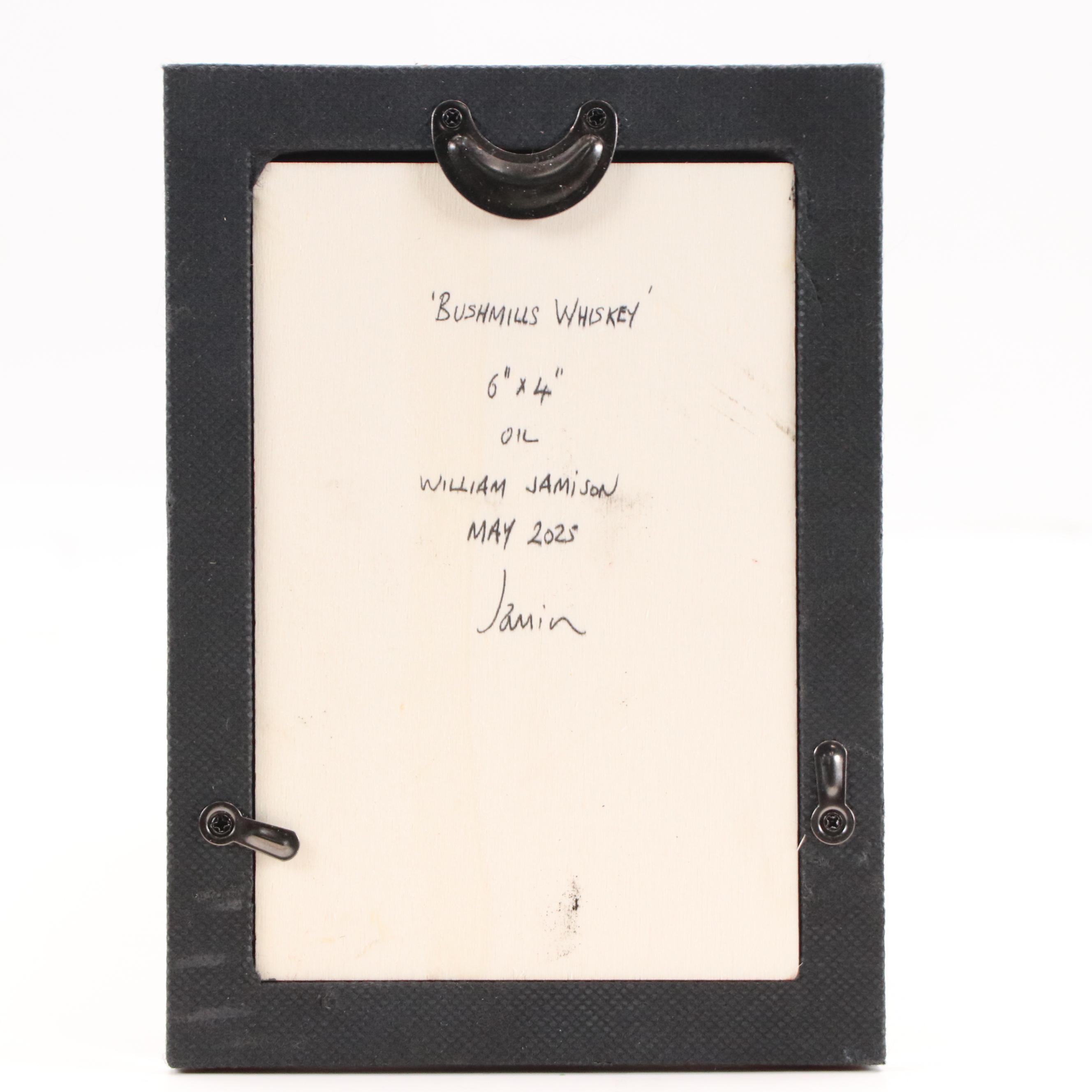 William Jamison Still Life Oil Painting "Bushmills Whiskey," 21st Century