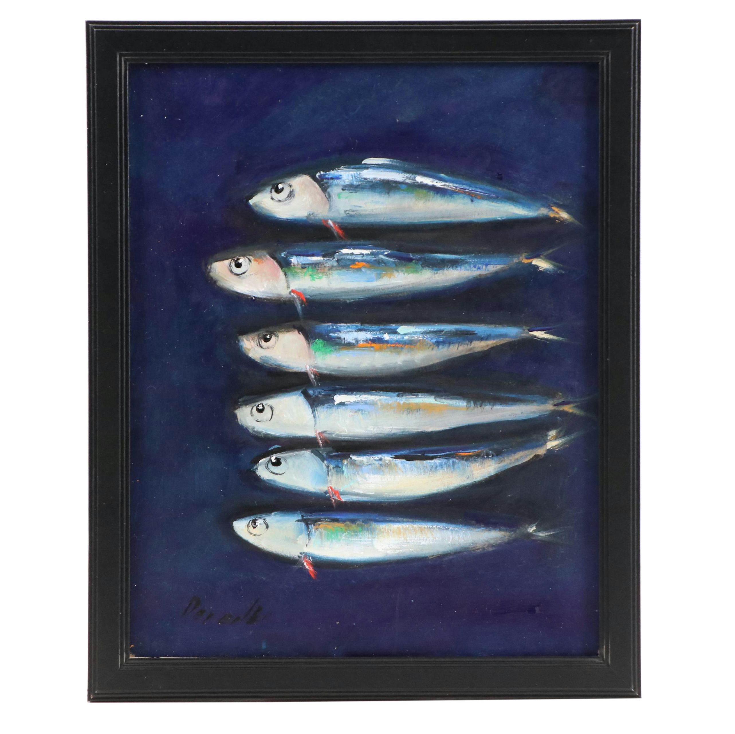 Natalia Demenko Oil Painting of Fish, 21st Century