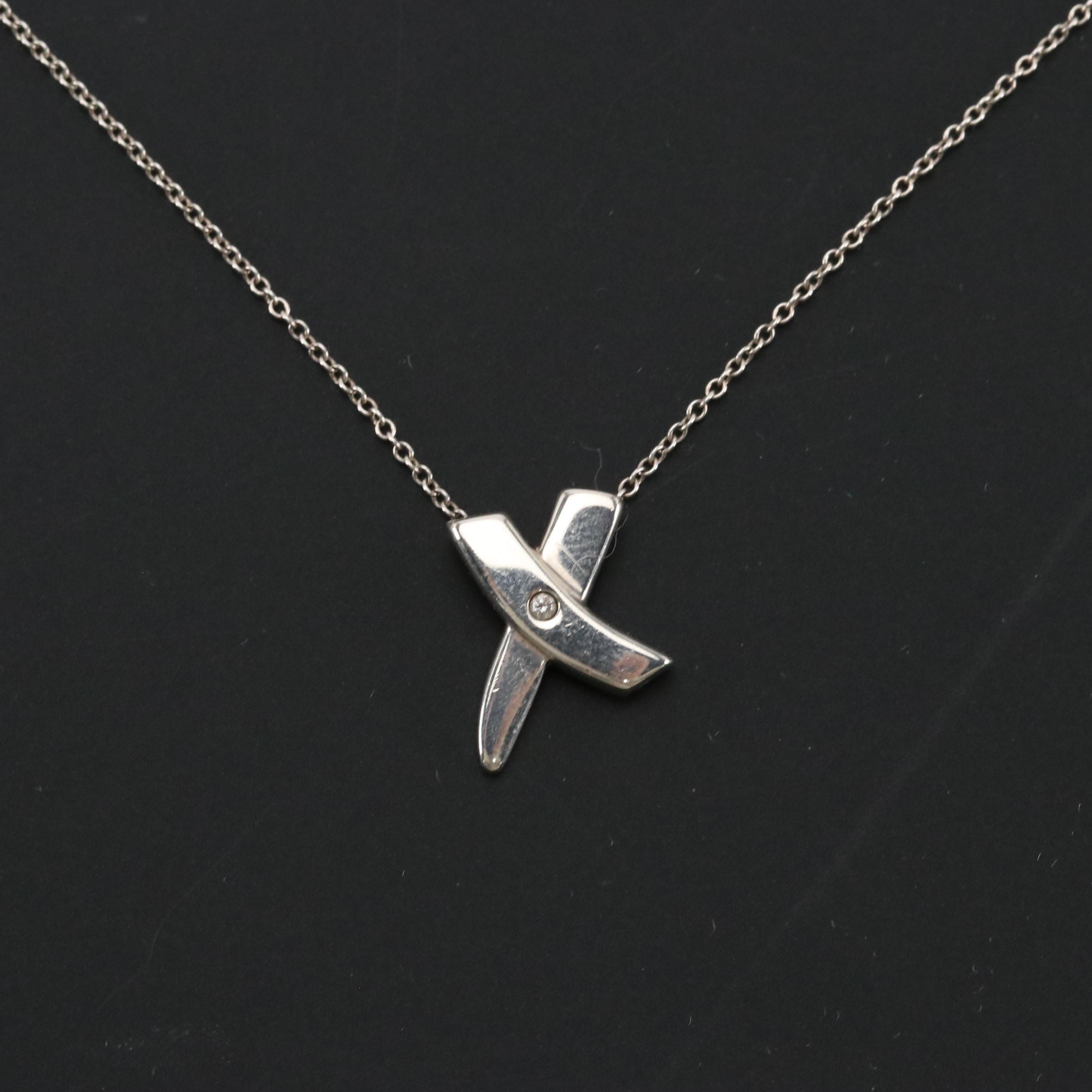 Paloma Picasso for Tiffany & Co. Sterling Diamond Graffiti X Necklace