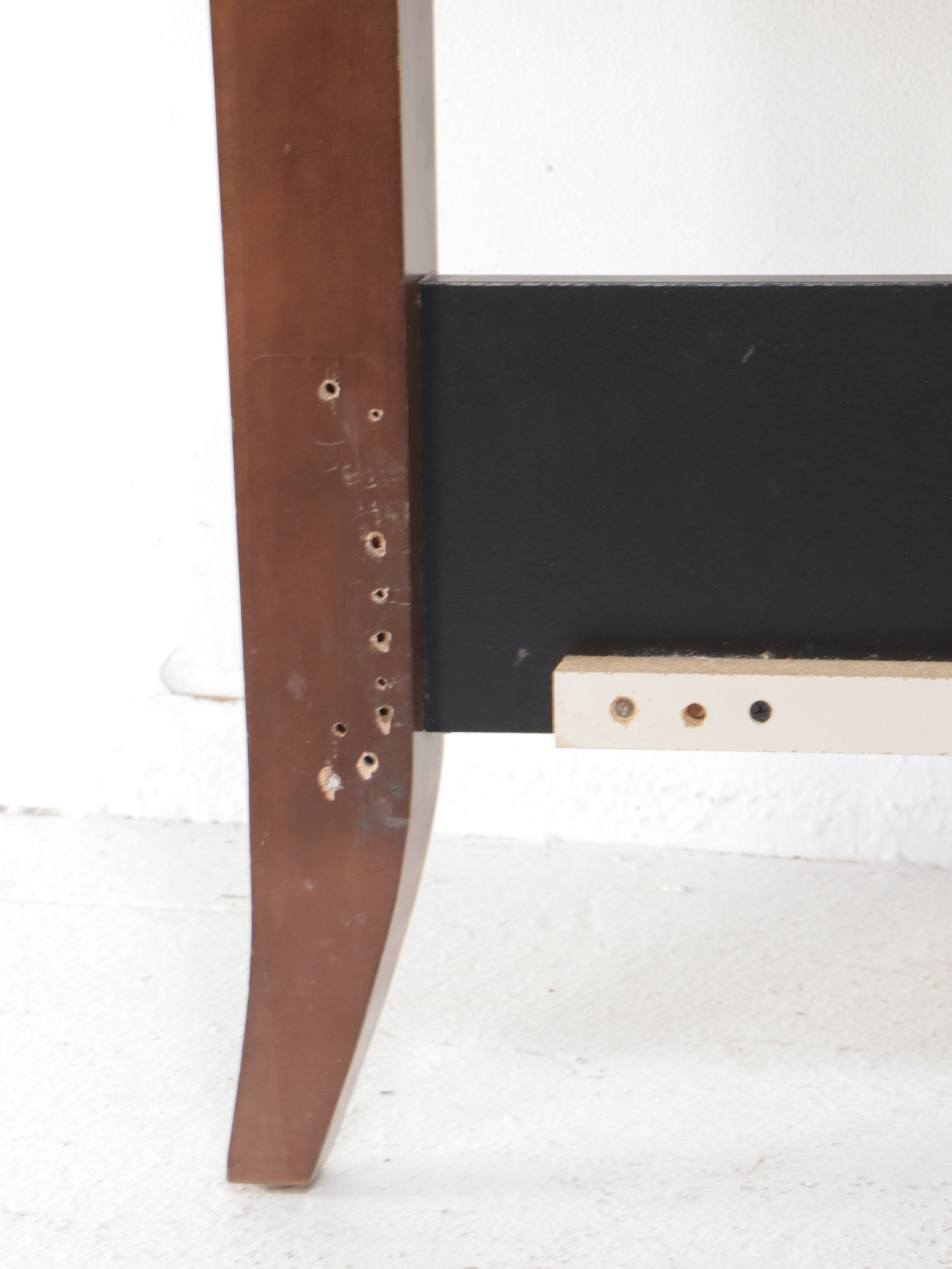 Contemporary Wood and Metal King Size Headboard and Two Nightstands