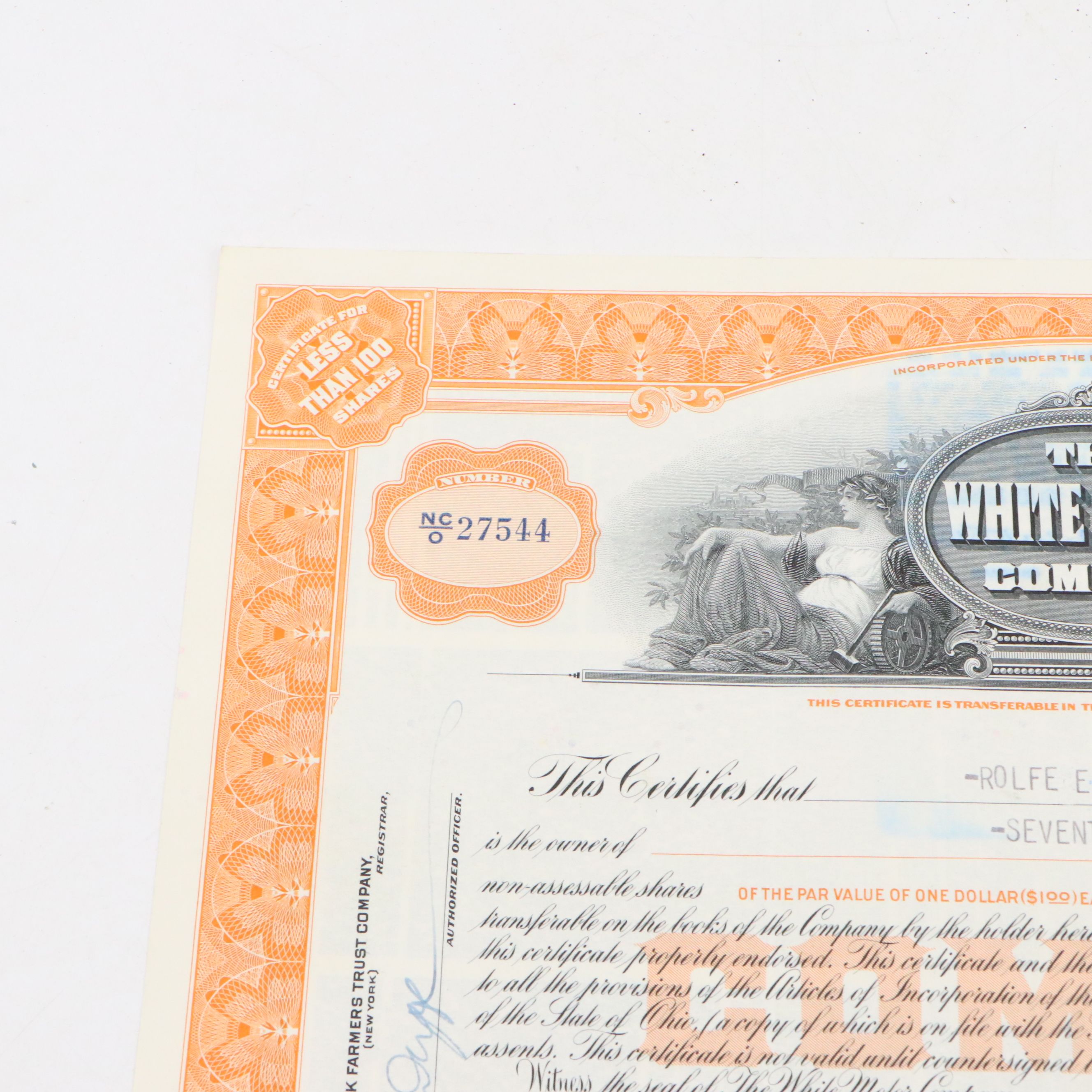 White Motor and Phelps Dodge Stock Certificates, Mid-20th Century