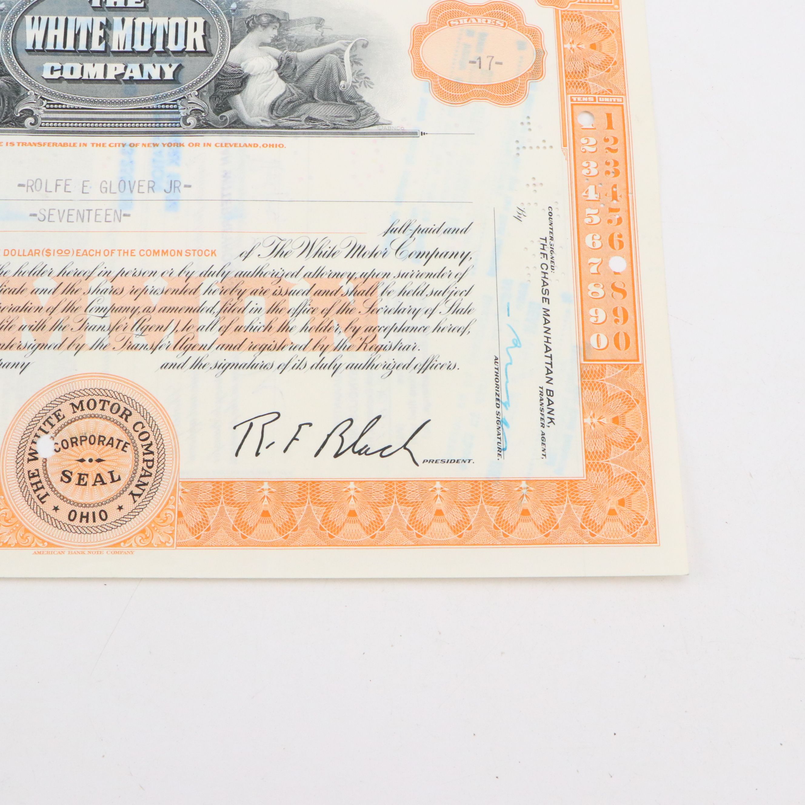 White Motor and Phelps Dodge Stock Certificates, Mid-20th Century