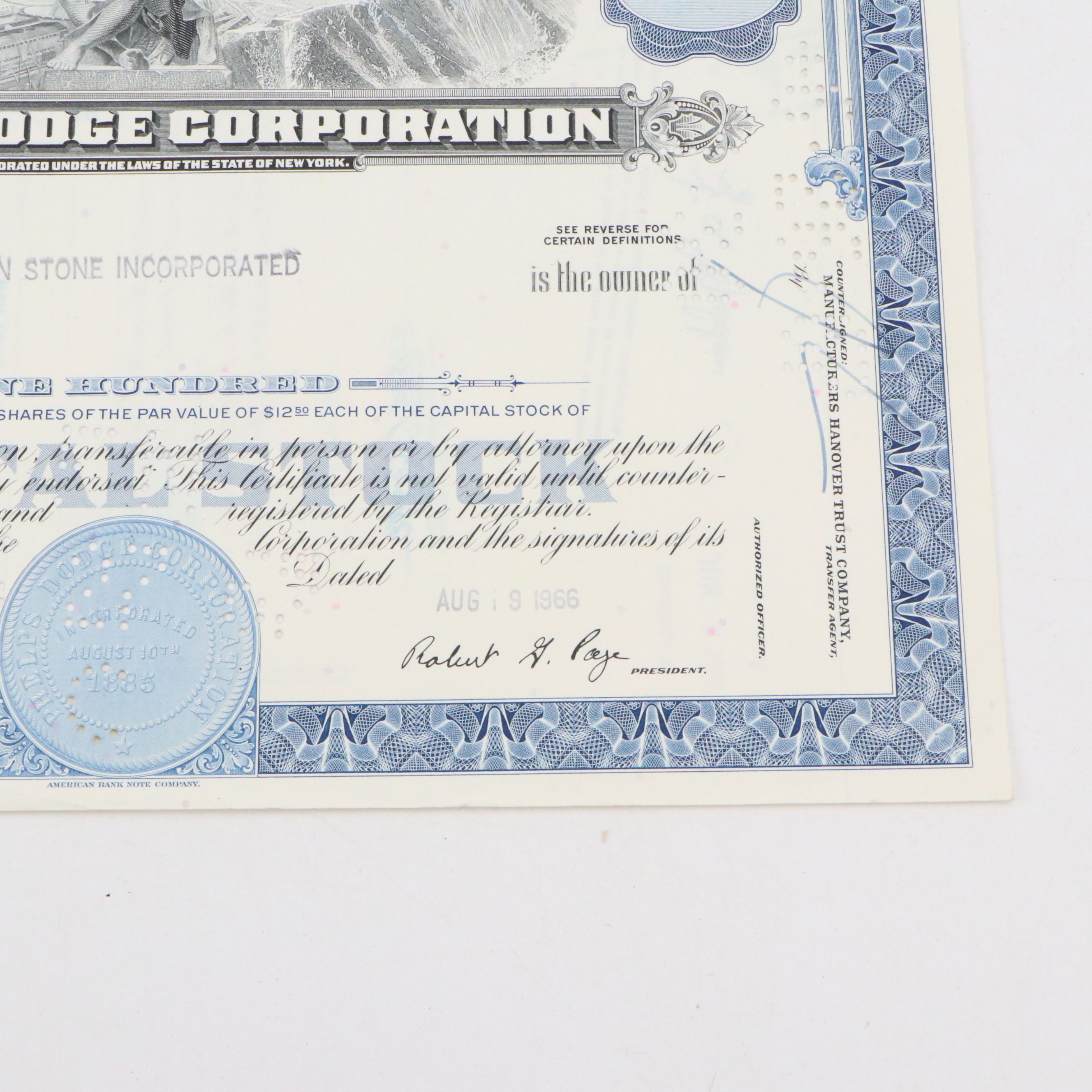 White Motor and Phelps Dodge Stock Certificates, Mid-20th Century