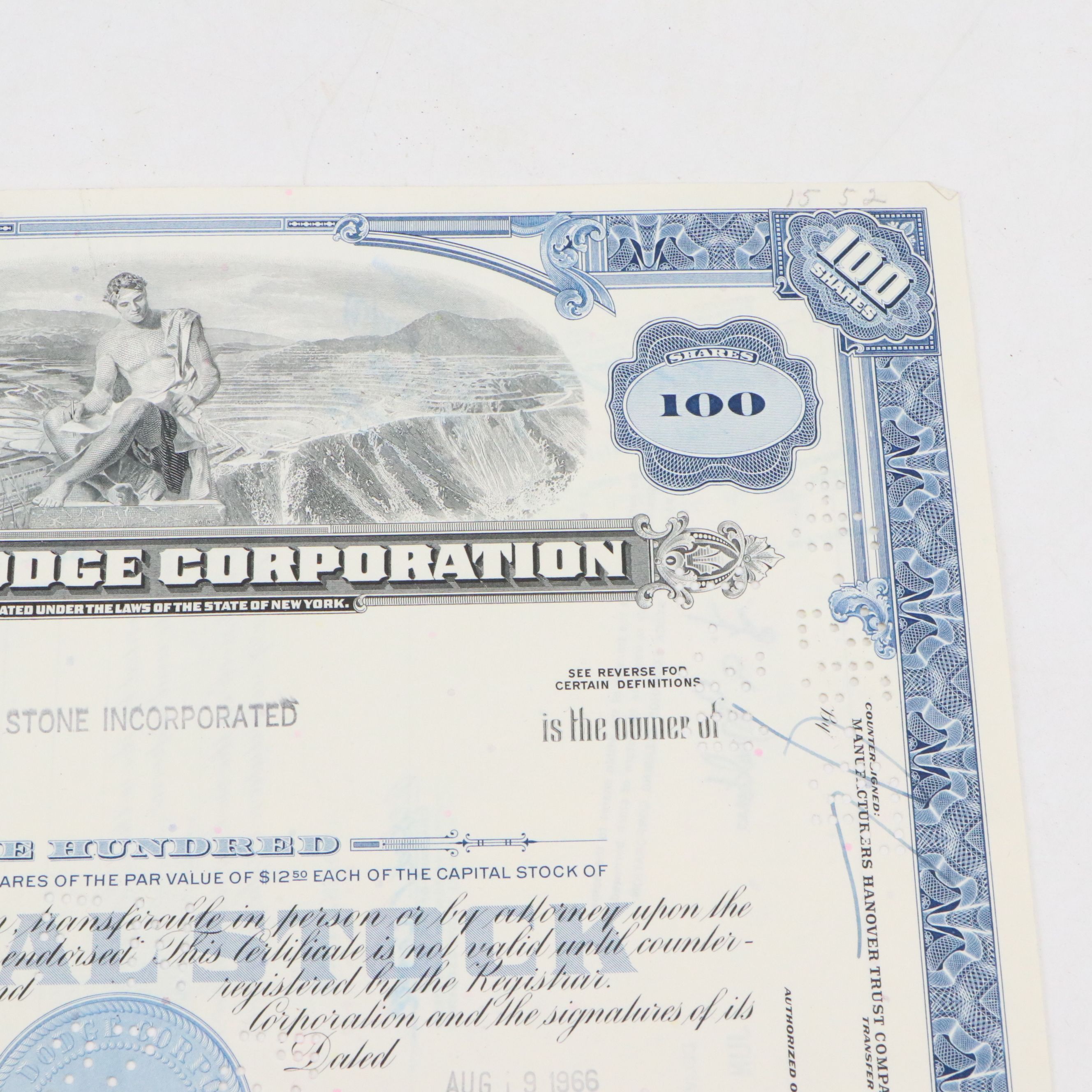 White Motor and Phelps Dodge Stock Certificates, Mid-20th Century